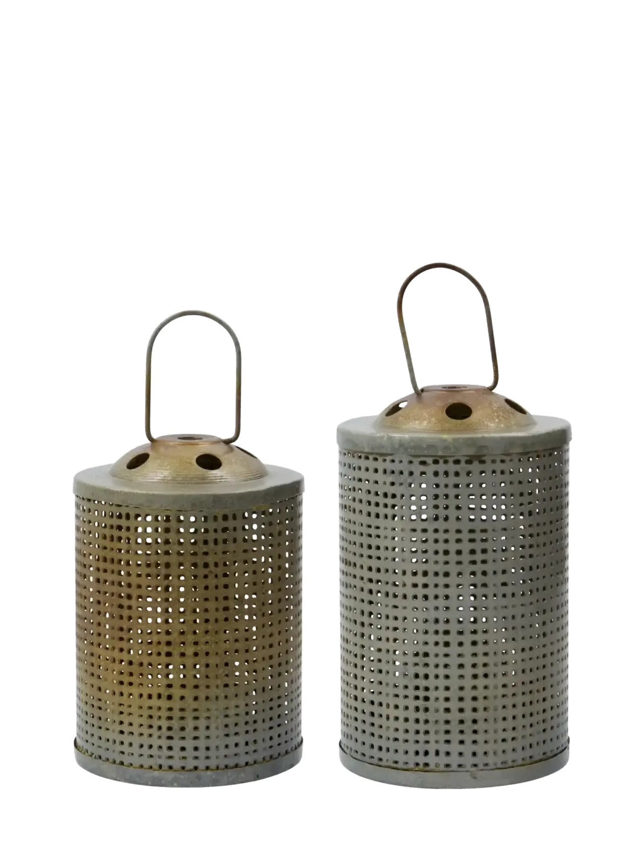 house doctor Tealight holder, HDMeta, Antique brass finish - Teelichthalter - ANTIQUE BRASS FINISH / grey