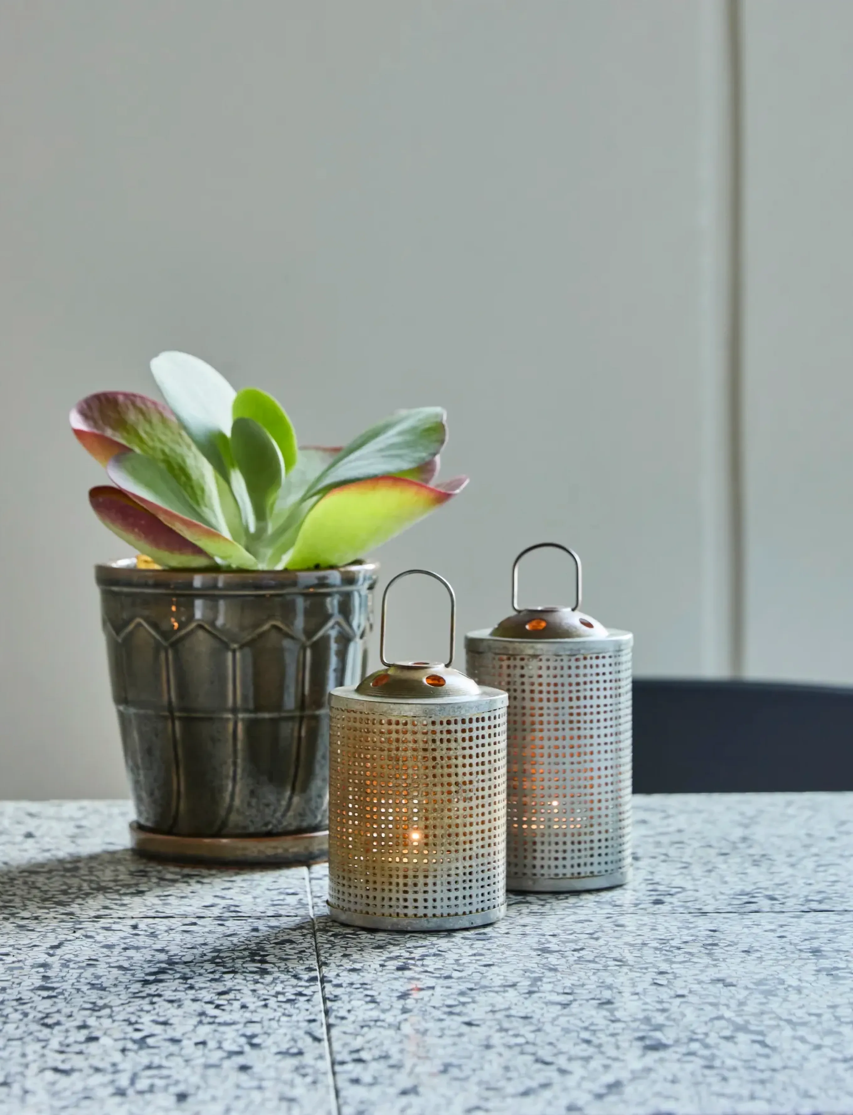 house doctor Tealight Holder, Hdmeta, Antique Br, 12X 8.5X 14 cm, Candlesticks & Lanterns, Grau - Holders, Homeware