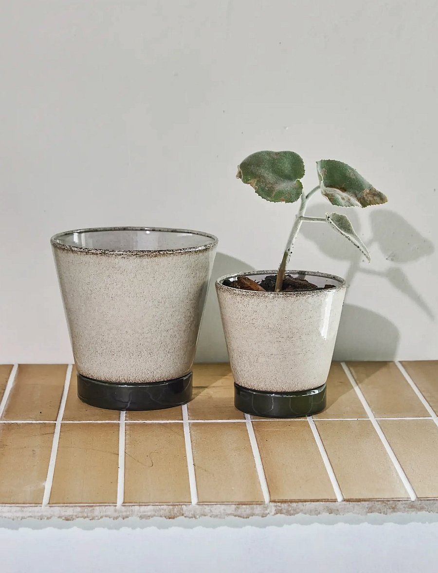 house doctor - Planter, HDLima, Beige, Green - blumentöpfe - beige, green - 0