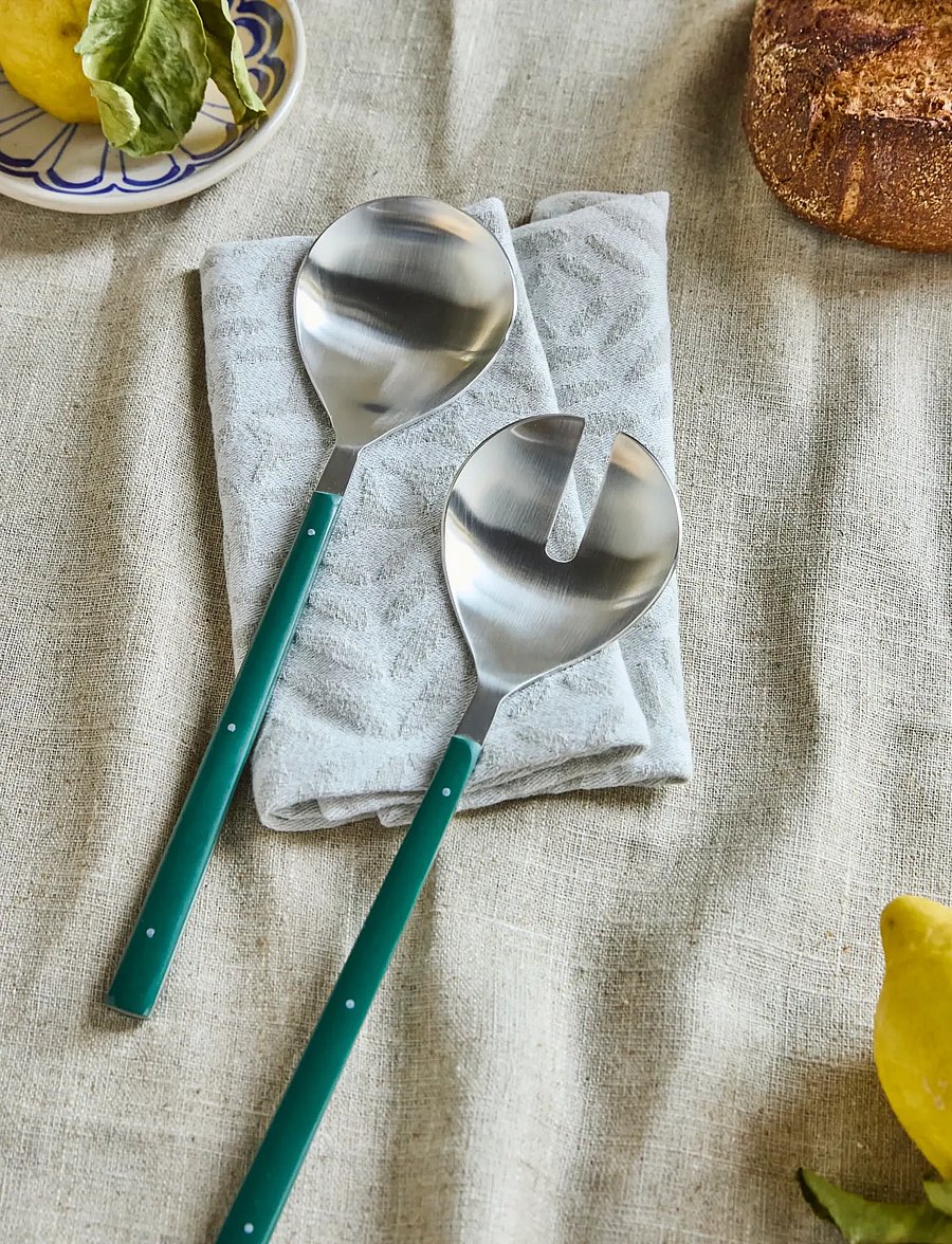 house doctor - Salad set, HDLata, Dark green, Silv - salatilusikad - dark green, stainless steel - 0