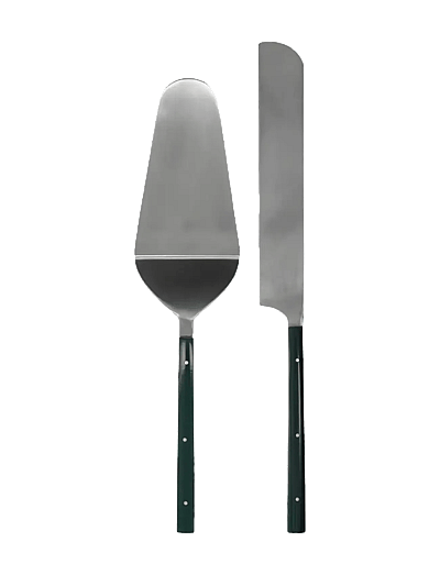 house doctor Cake server, HDLata, Dark green, Si - Kakkulapiot - DARK GREEN, POLISHED STAINLESS STEEL / green