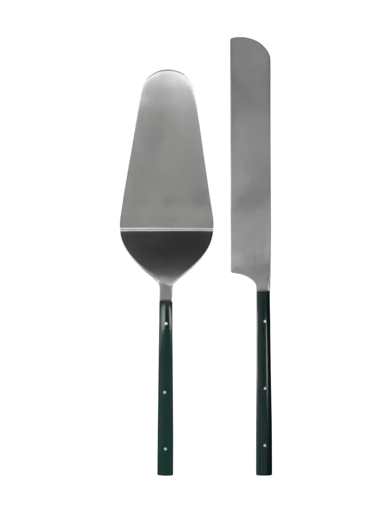 house doctor Cake server, HDLata, Dark green, Si - Vis alt - DARK GREEN, POLISHED STAINLESS STEEL / green