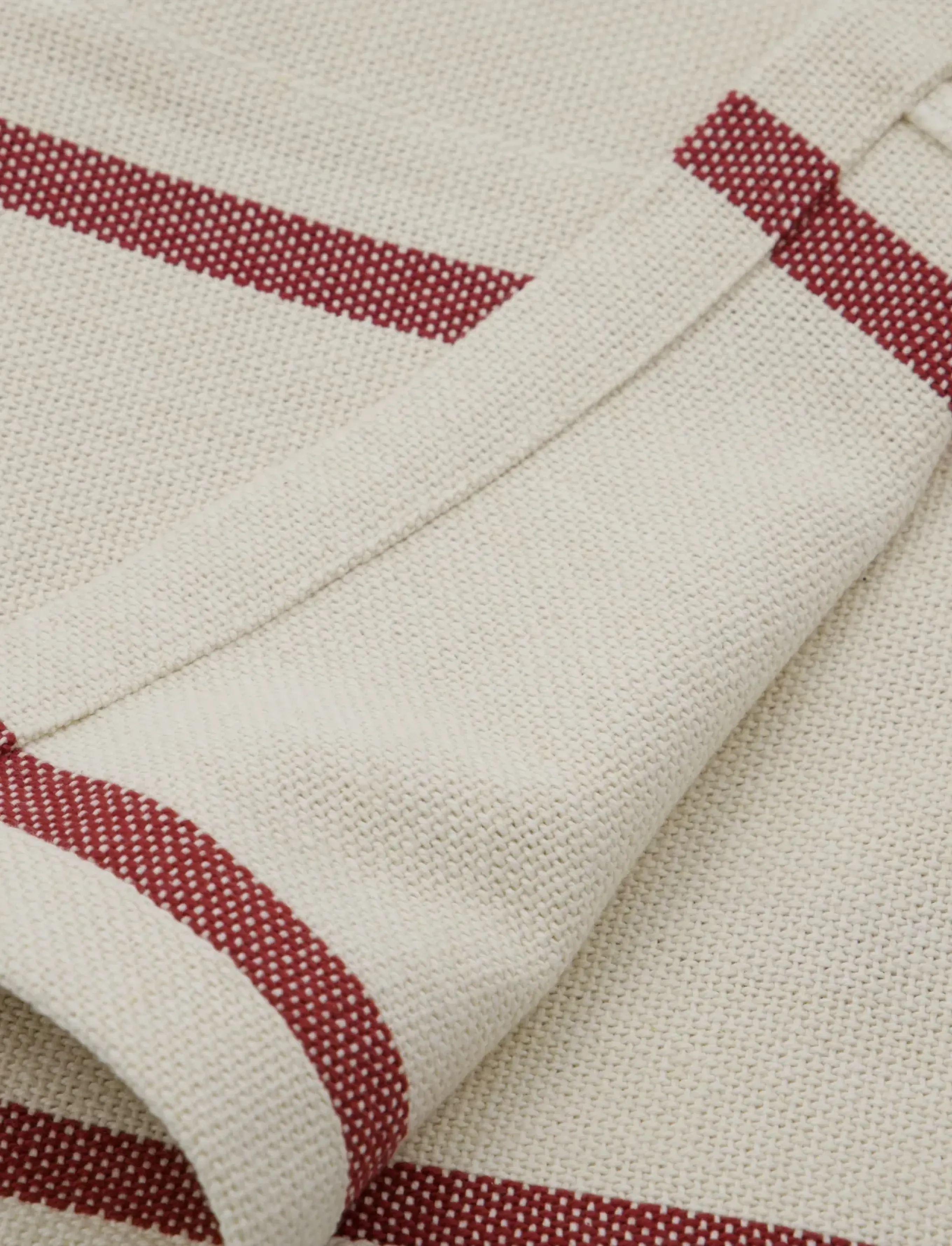 house doctor - Bed throw, HDNula, Off-white, Dark - filtar & plädar - off-white, dark red - 2
