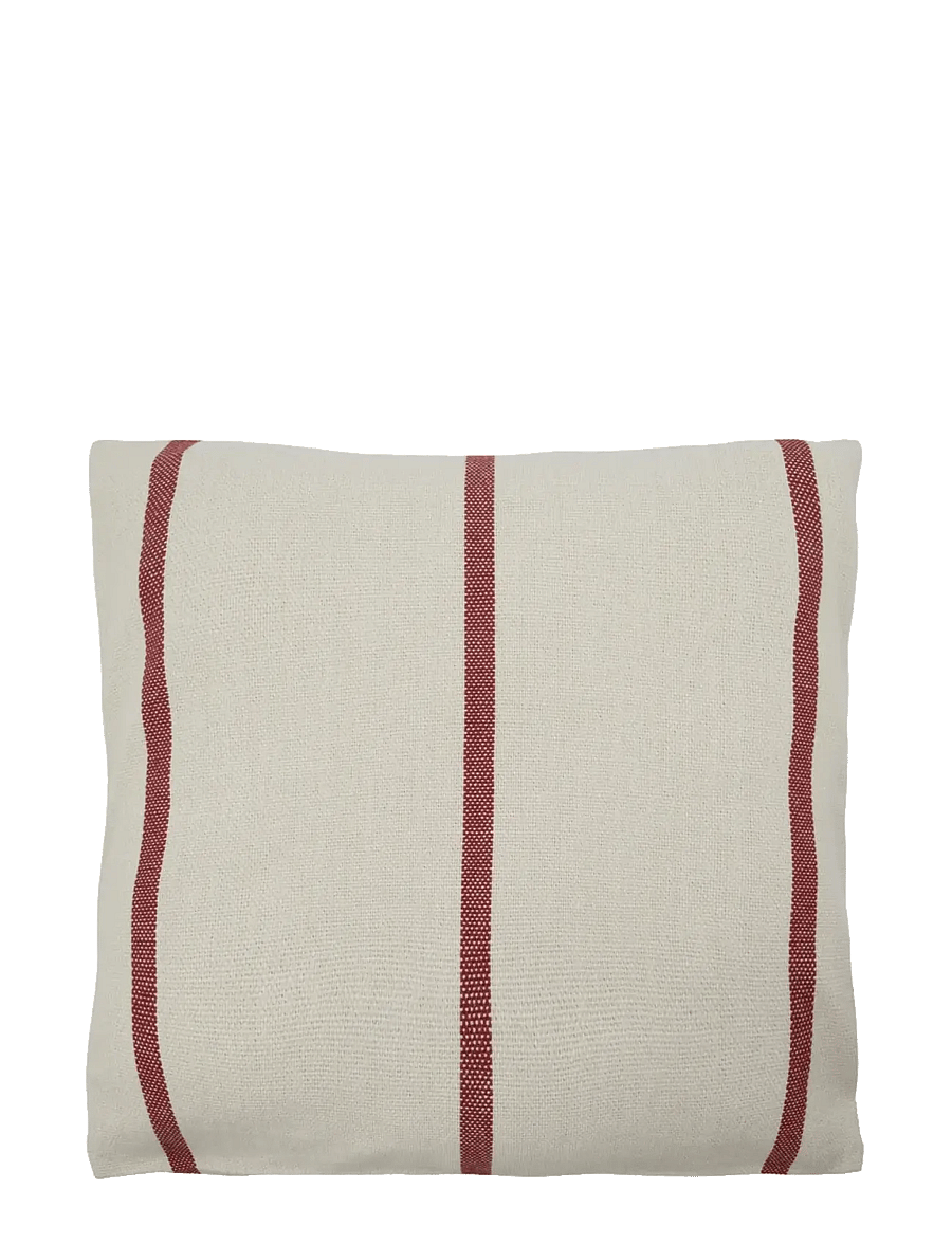 house doctor - Cushion cover, HDNula, Off-white, D - padjakatted - off-white, dark red - 1