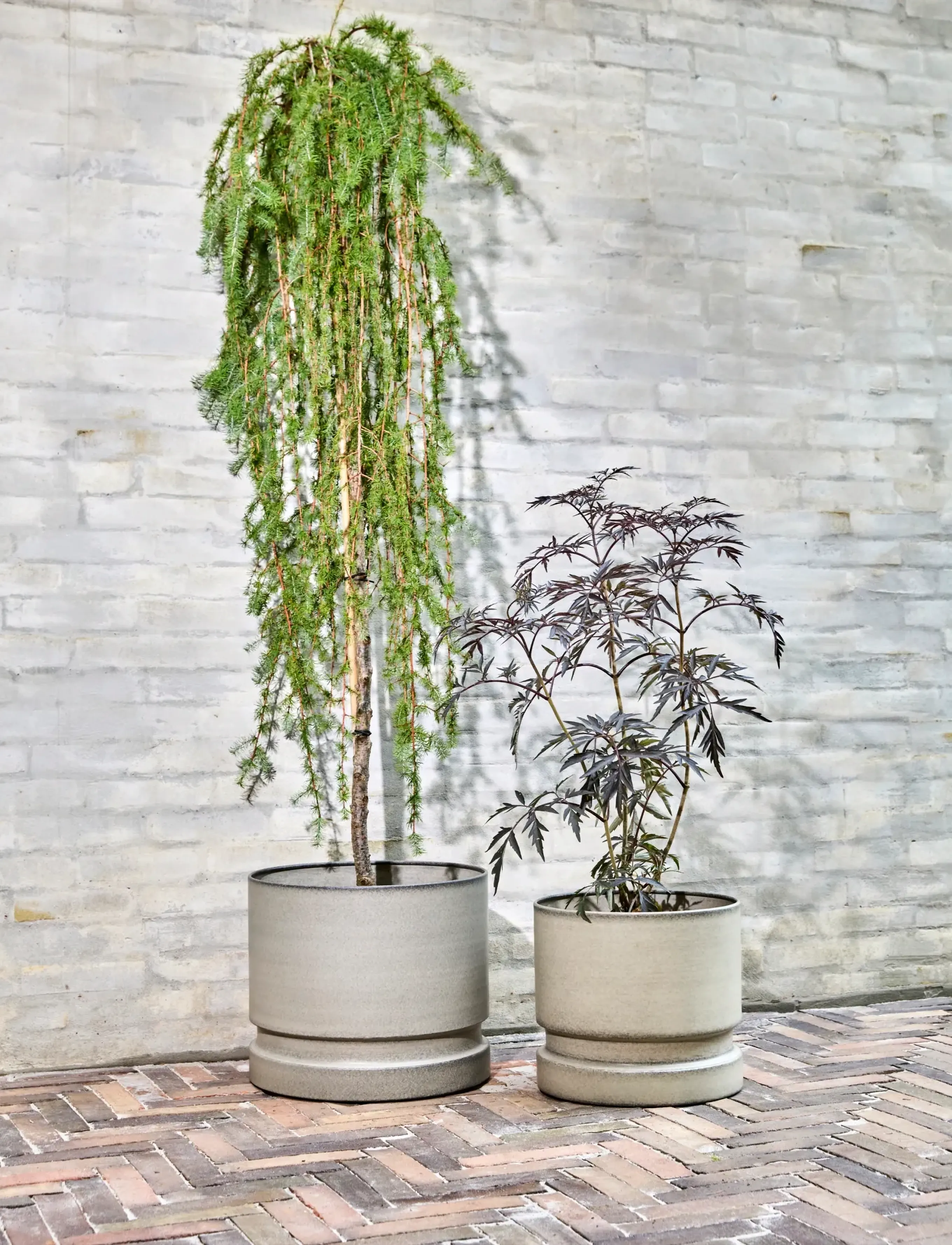 house doctor Planter, Hdpepple, Sand, 32X 36X 37 cm, Decoration, Grau - Flower Pots, Homeware
