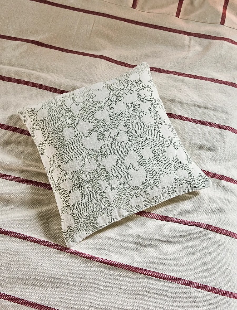 house doctor - Cushion cover, HDMori, Off-white, K - padjakatted - off-white, khaki - 0