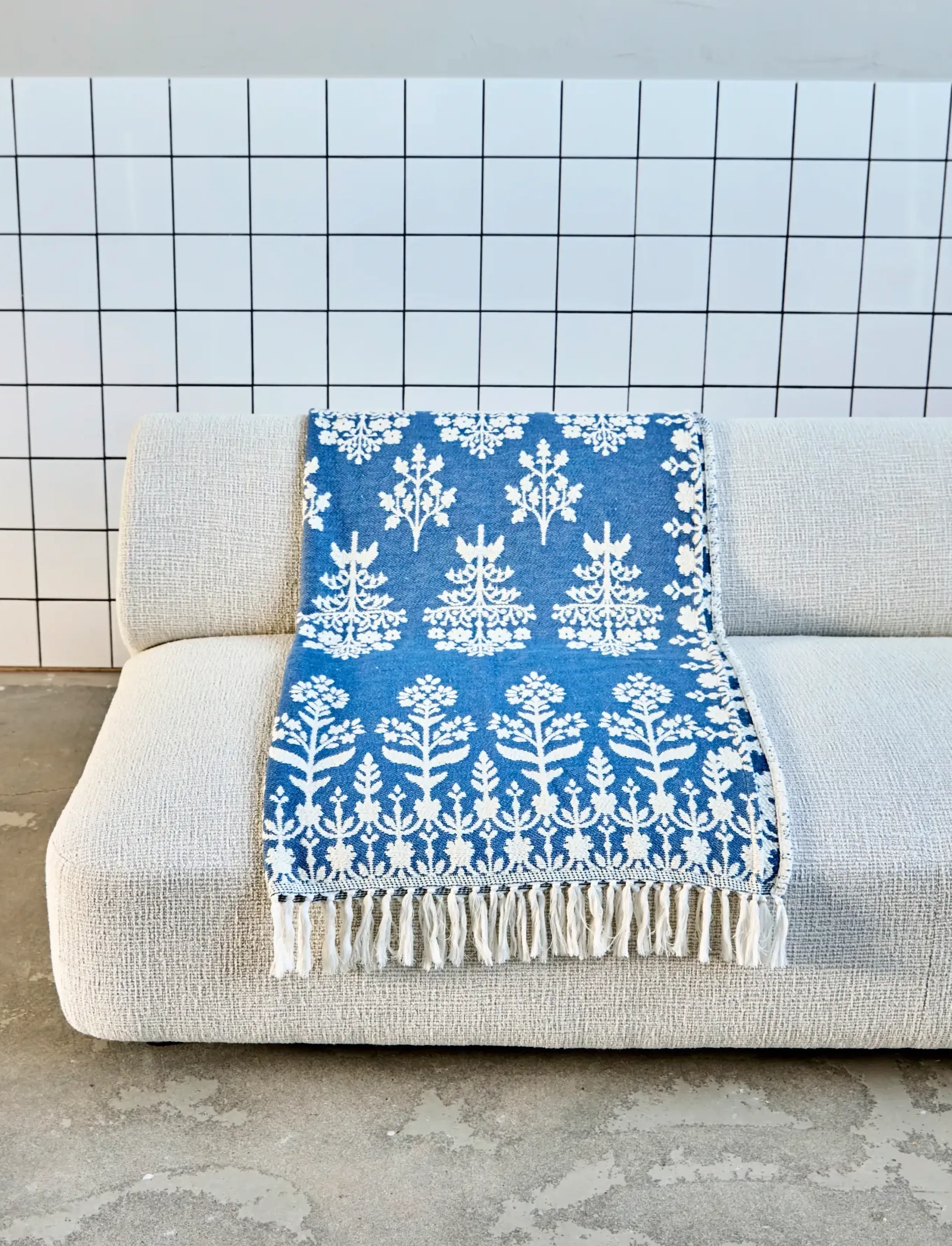 house doctor Throw, Hdmazzo, Blue, 200X 140 cm, Blue, Puder & Tæpper > Tæpper & Plaider, Unisex