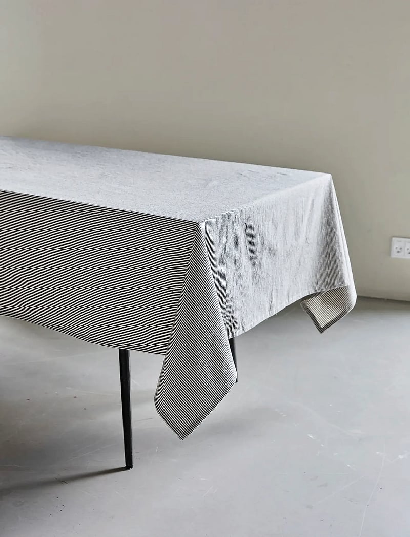 house doctor - Tablecloth, HDBlock, Sand, Black - laudlinad - sand, black - 0