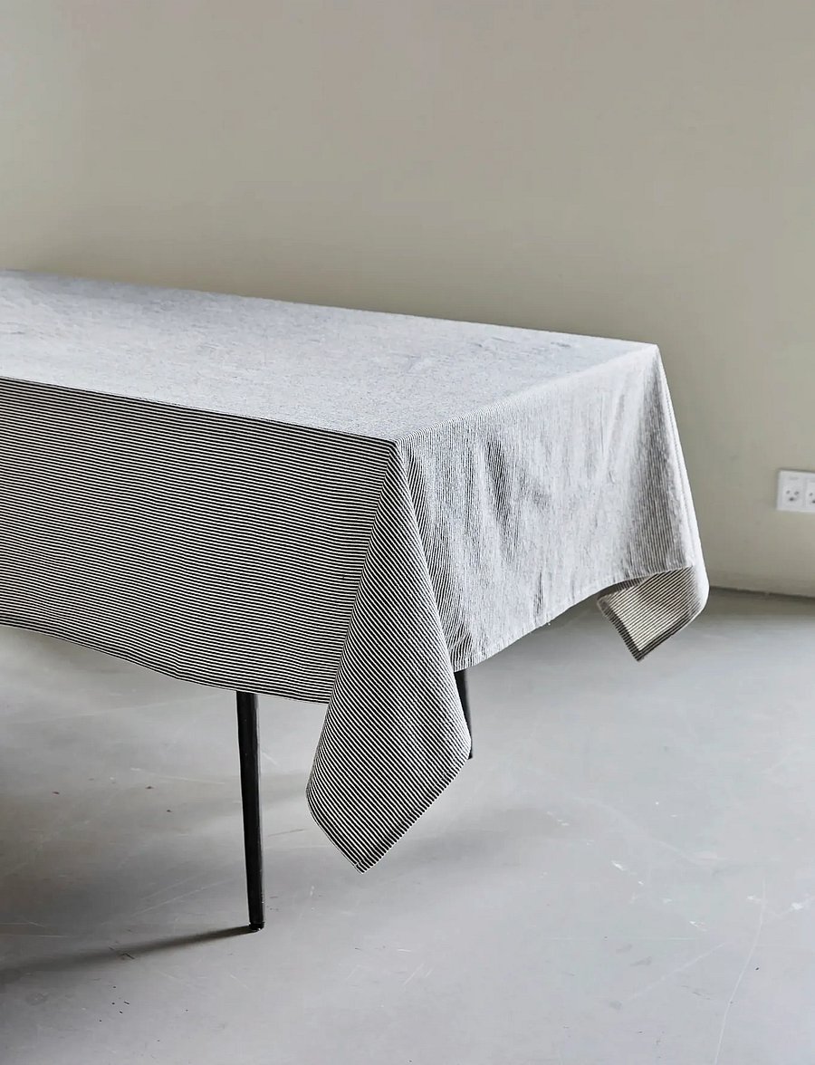 house doctor - Tablecloth, HDBlock, Sand, Black - laudlinad - sand, black - 0