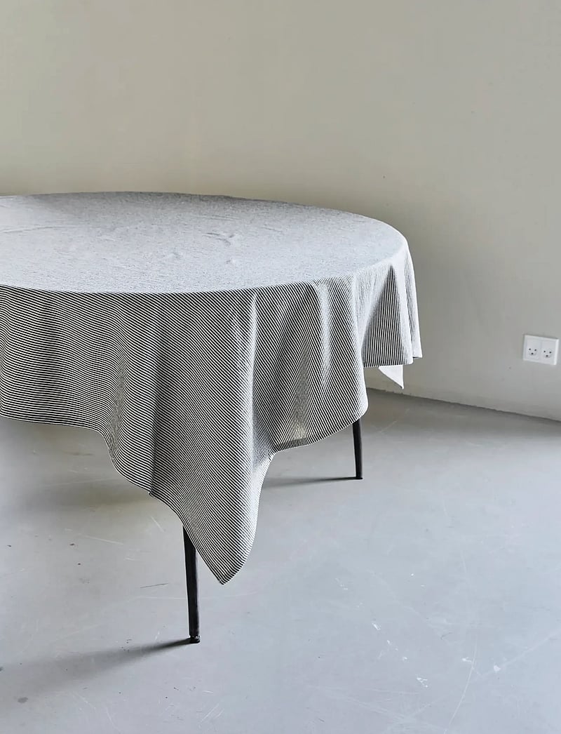 house doctor - Tablecloth, HDBlock, Sand, Black - tischdecken & tischläufer - sand, black - 1
