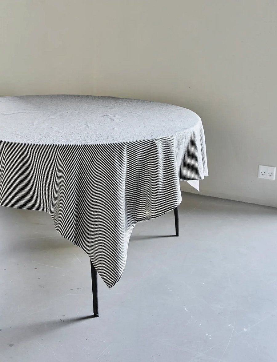 house doctor - Tablecloth, HDBlock, Sand, Black - tischdecken & tischläufer - sand, black - 0