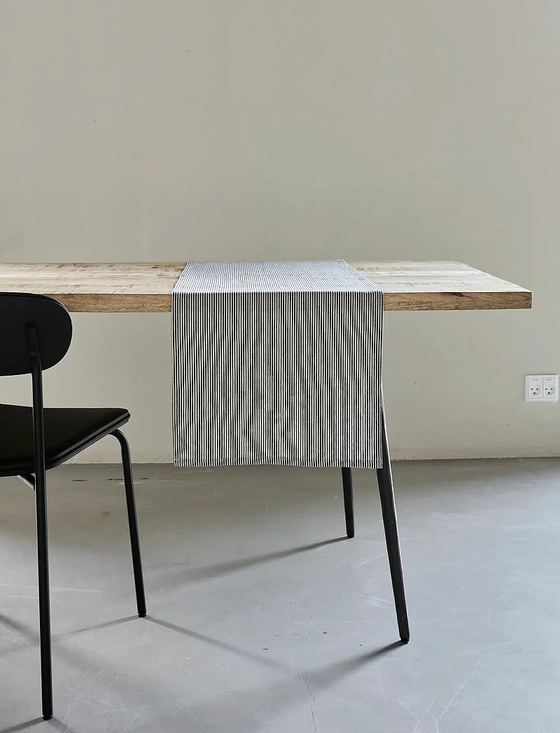 house doctor - Table runner, HDBlock, Sand, Black - tischdecken & tischläufer - sand, black - 0