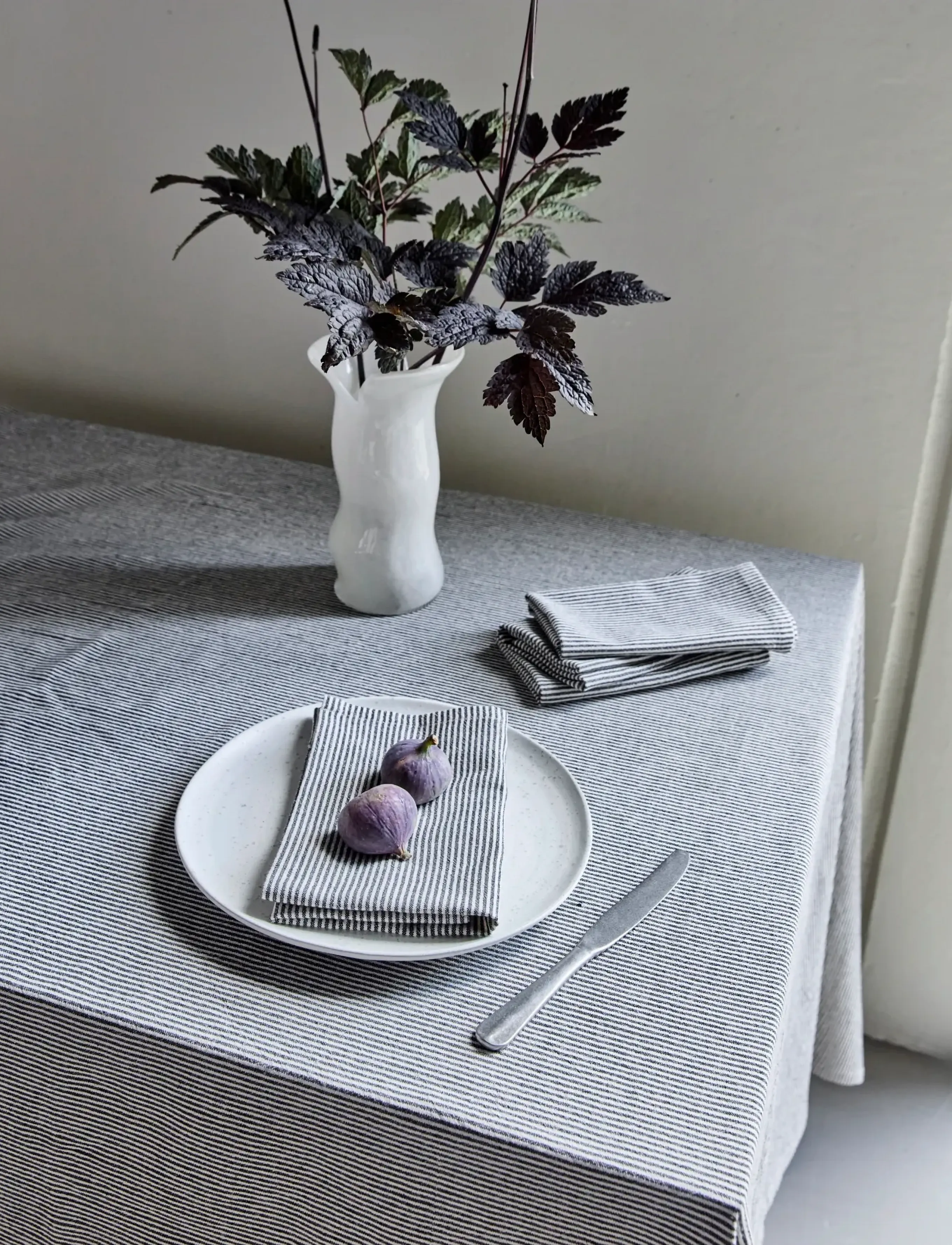 house doctor Napkins, Hdblock, Sand, Black, 40X 40 cm, Black, Servietter > Stofservietter, Unisex