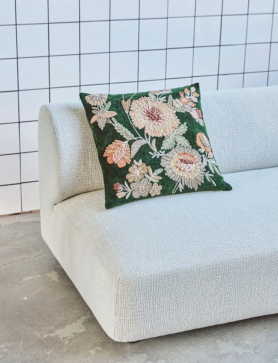 house doctor - Cushion cover, HDBota, Green, Rose - kissenbezüge - green, rose - 0