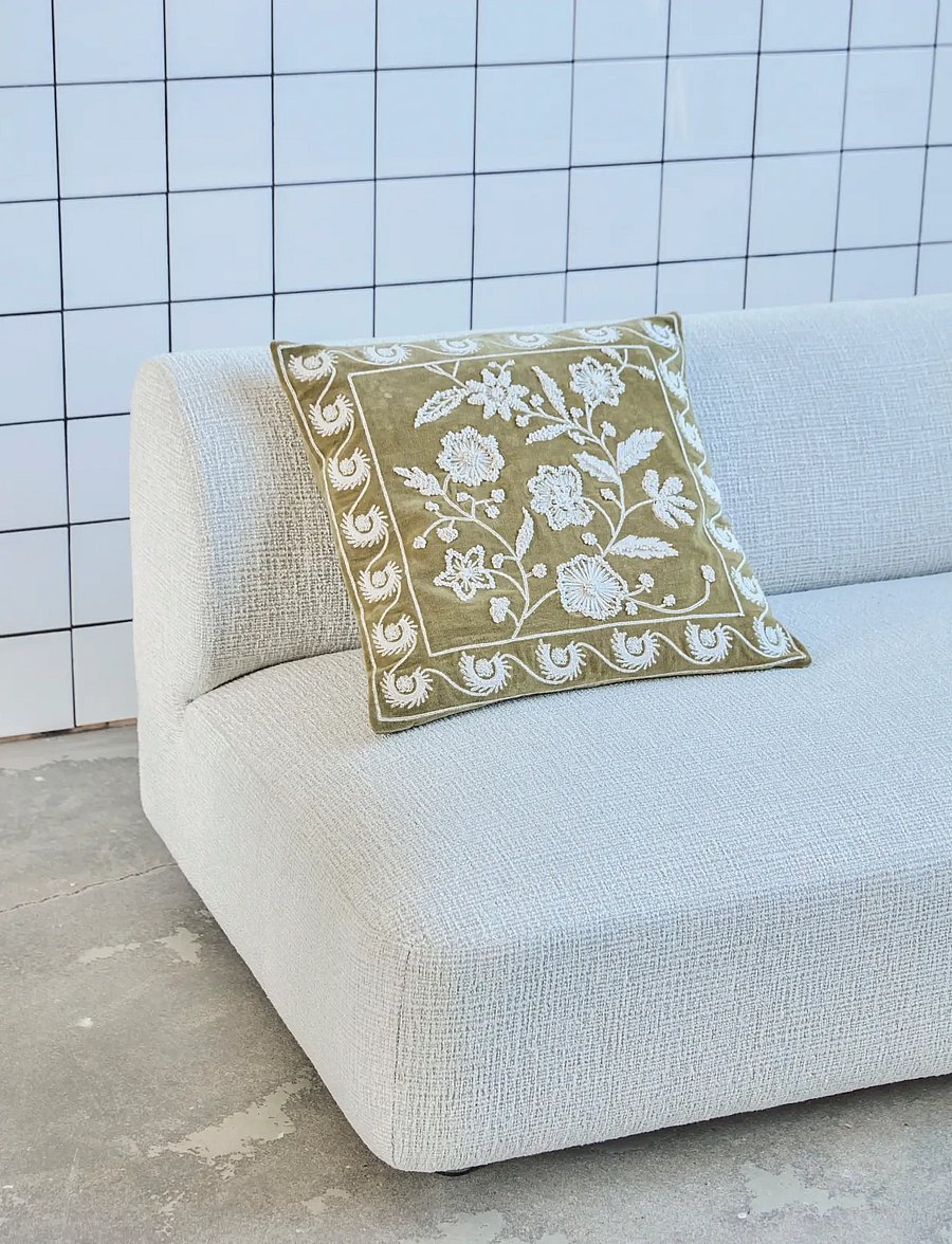 house doctor - Cushion cover, HDRica, Mustard, Off - kissenbezüge - mustard, off-white - 0