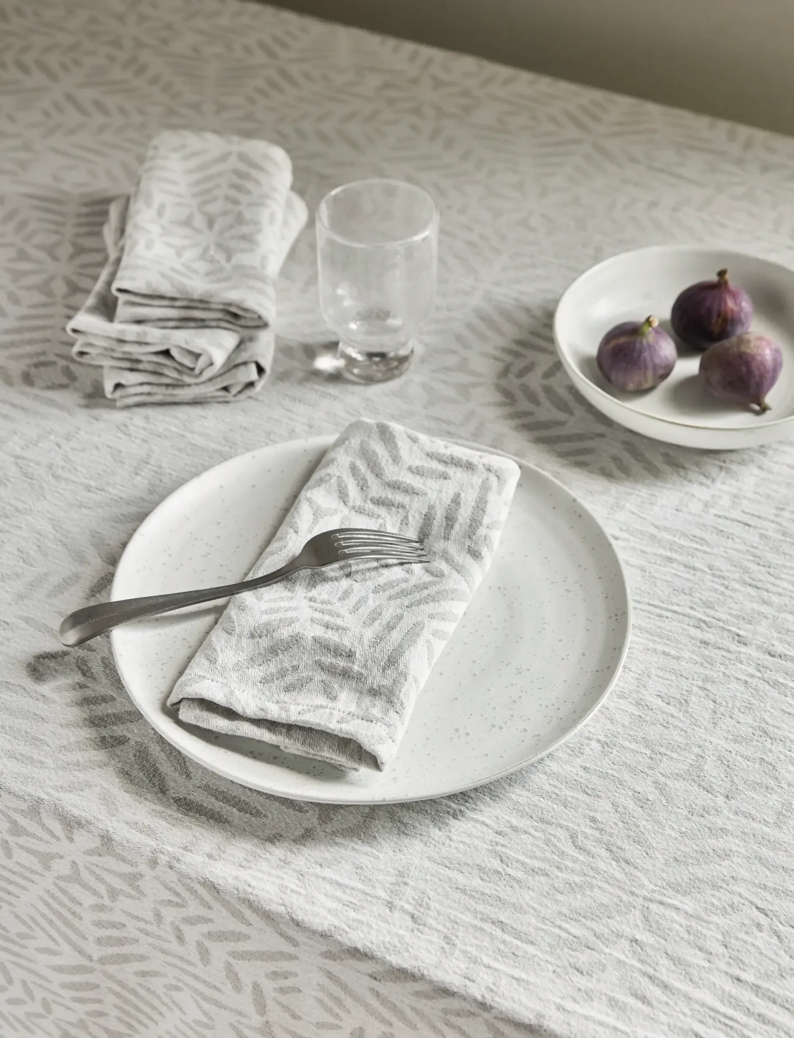 house doctor Napkins, Hdclip, White, Grey, 40X 40 cm, Grau - Cloth Homeware