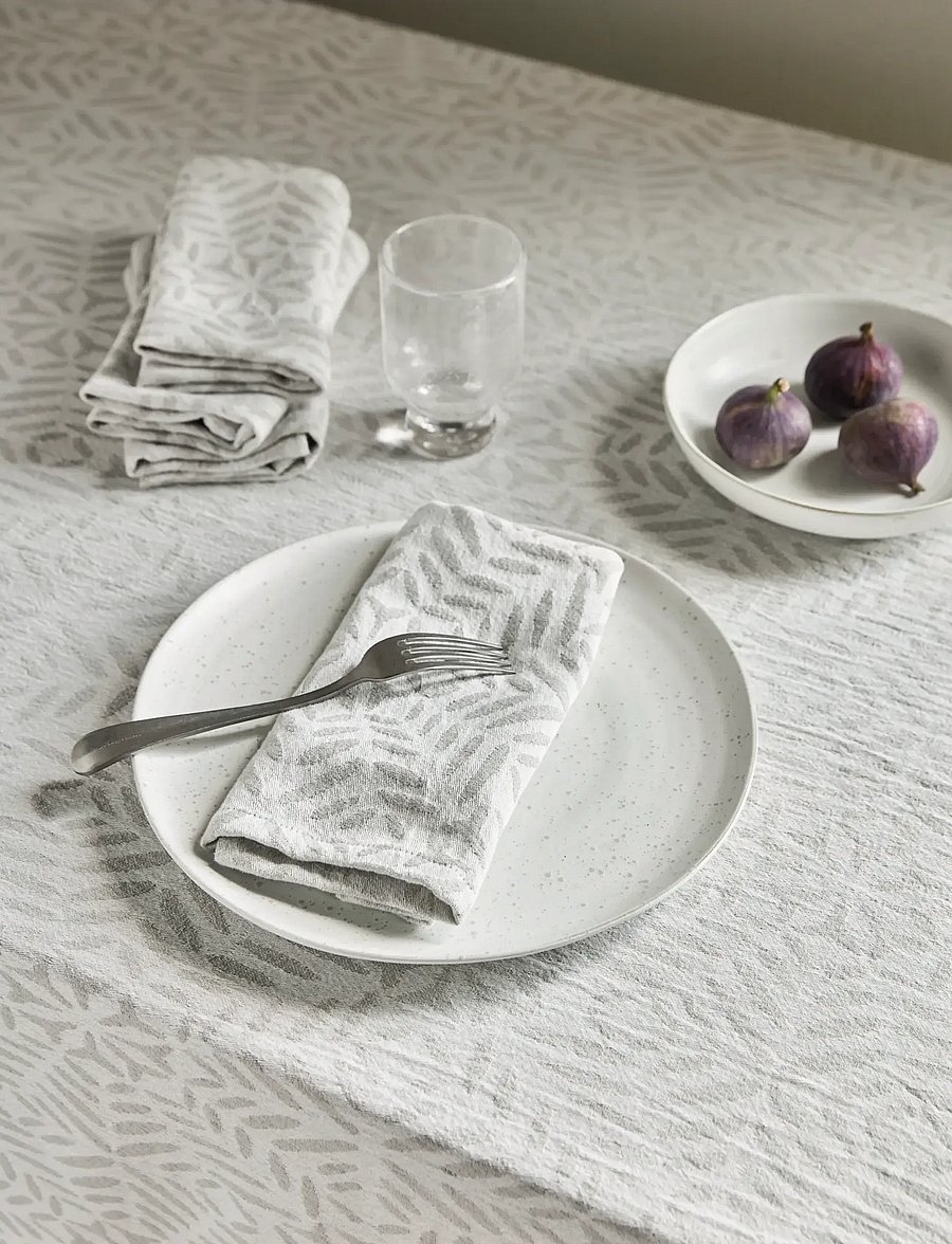 house doctor - Napkins, HDClip, White, Grey - stoffservietten - white, grey - 0