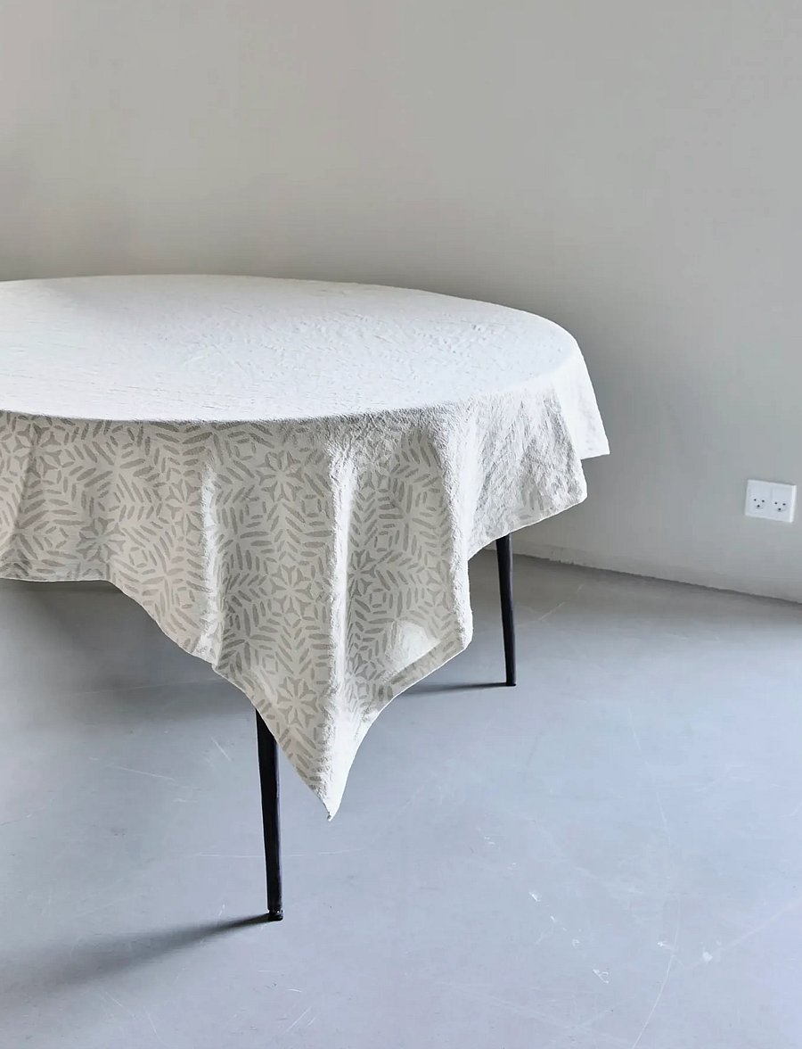house doctor - Tablecloth, HDClip, White, Grey - tischdecken & tischläufer - white, grey - 0