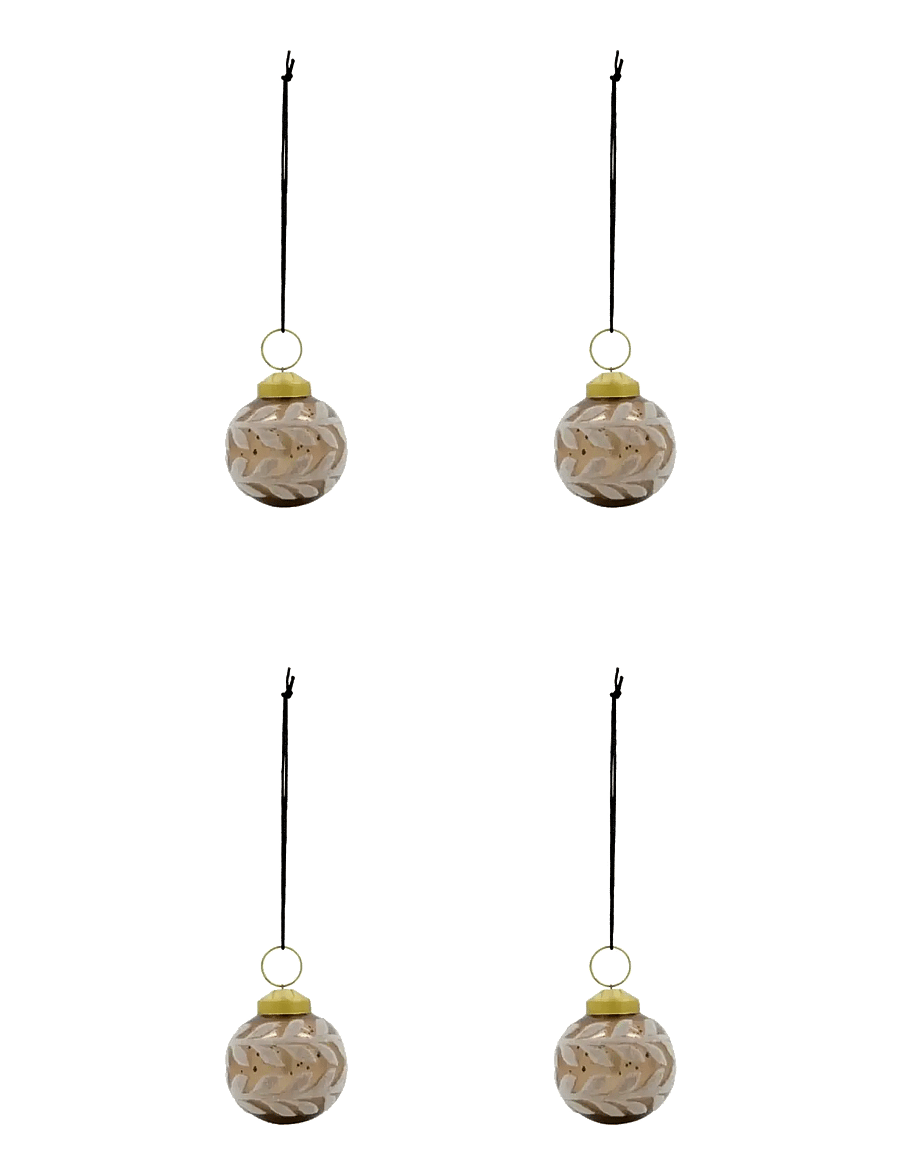 house doctor - Christmas ornament, HDVellu, Sand - weihnachtskugeln - beige - 1