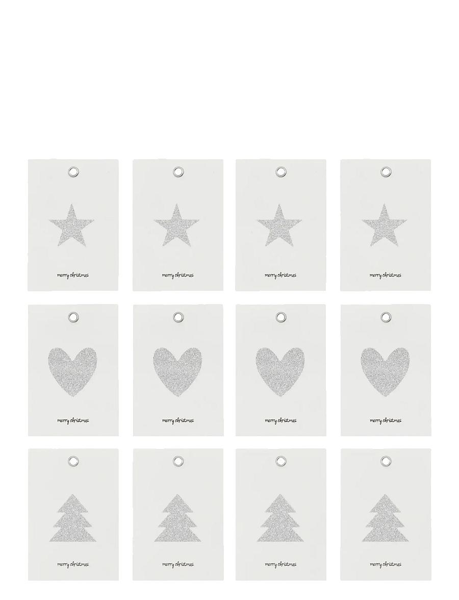 house doctor - Gift tag, HDGlitr, White, Silver - postkarten - silver - 1