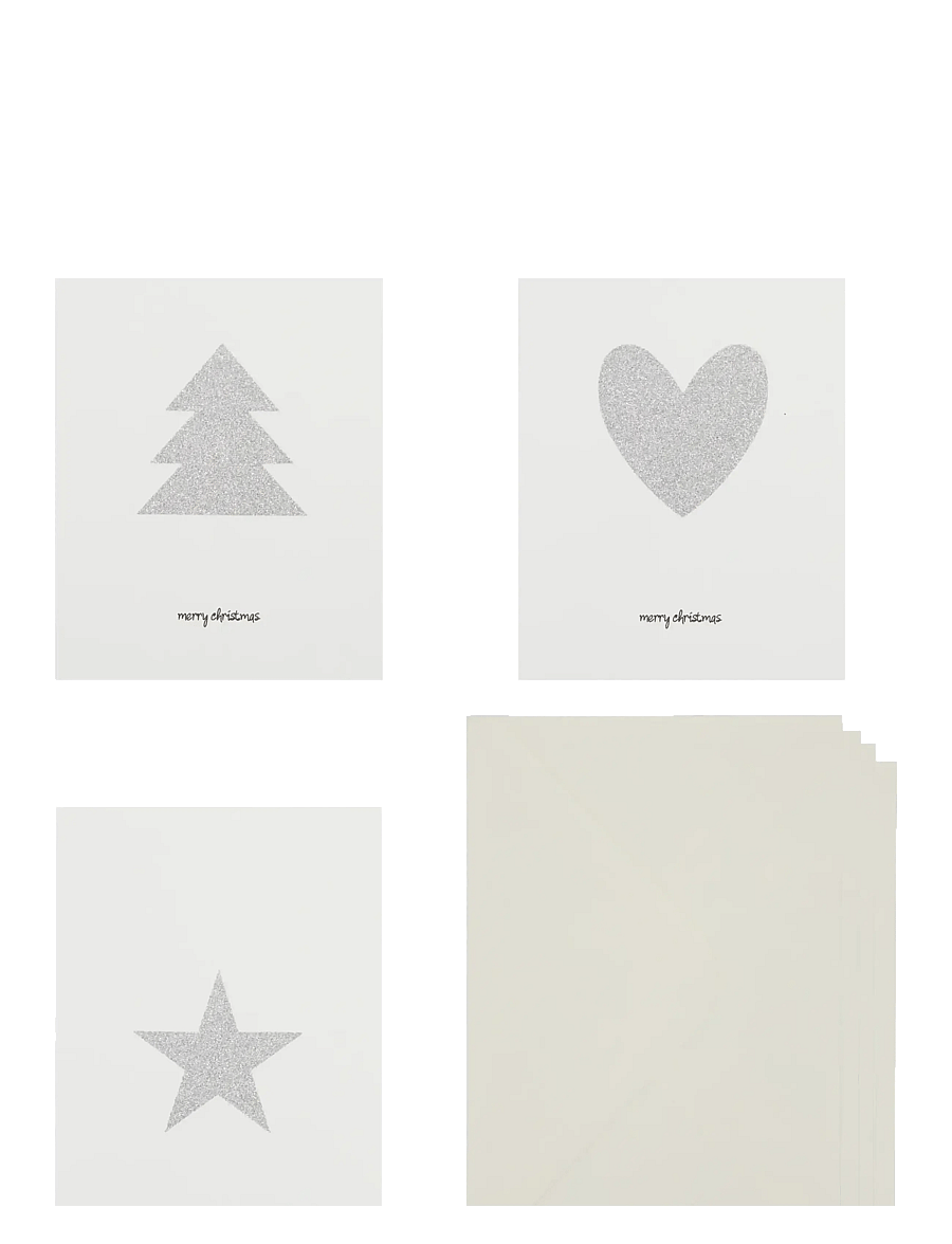 house doctor - Greeting card, HDGlitr, White, Silv - postkarten - silver - 1