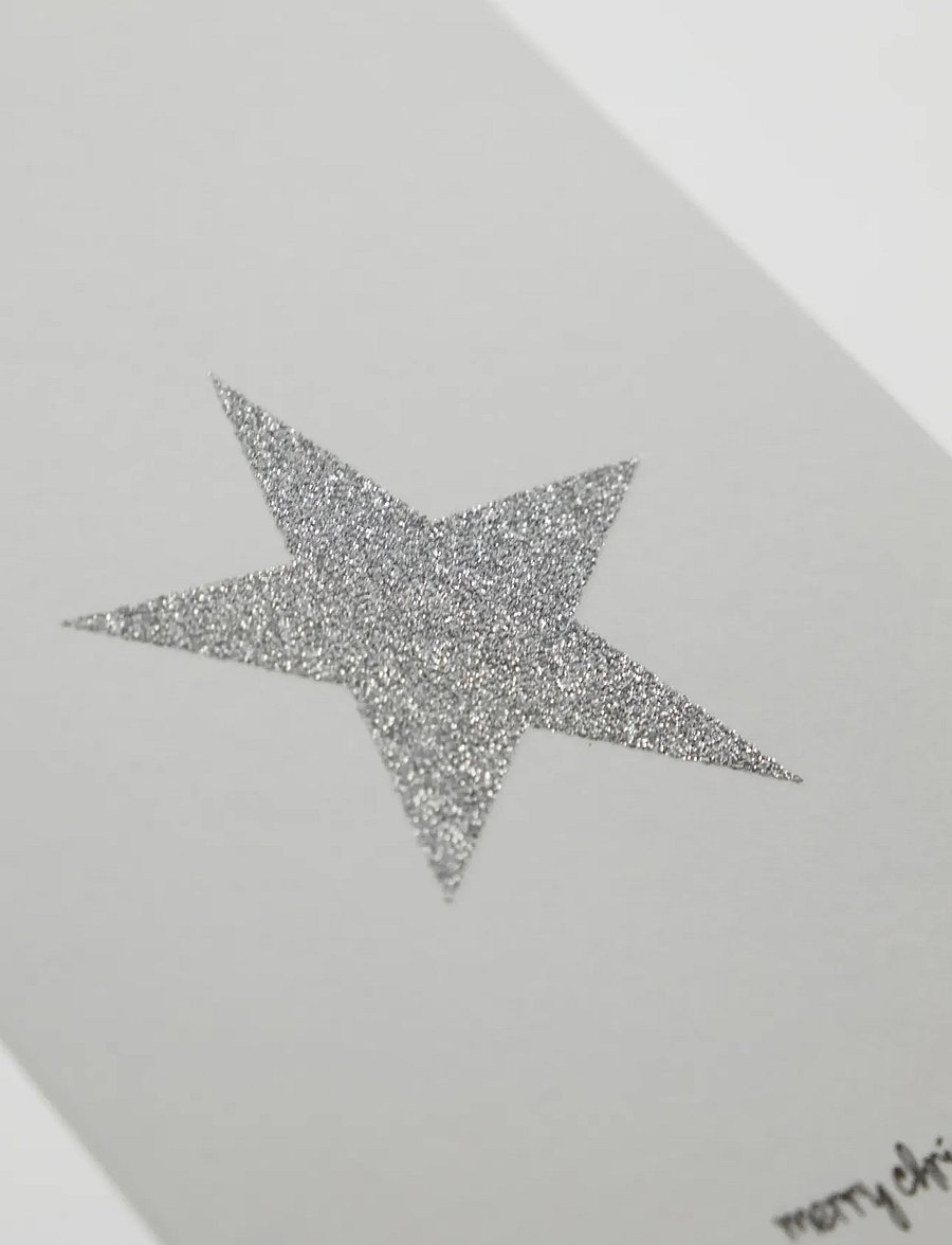 house doctor - Greeting card, HDGlitr, White, Silv - postkarten - silver - 2