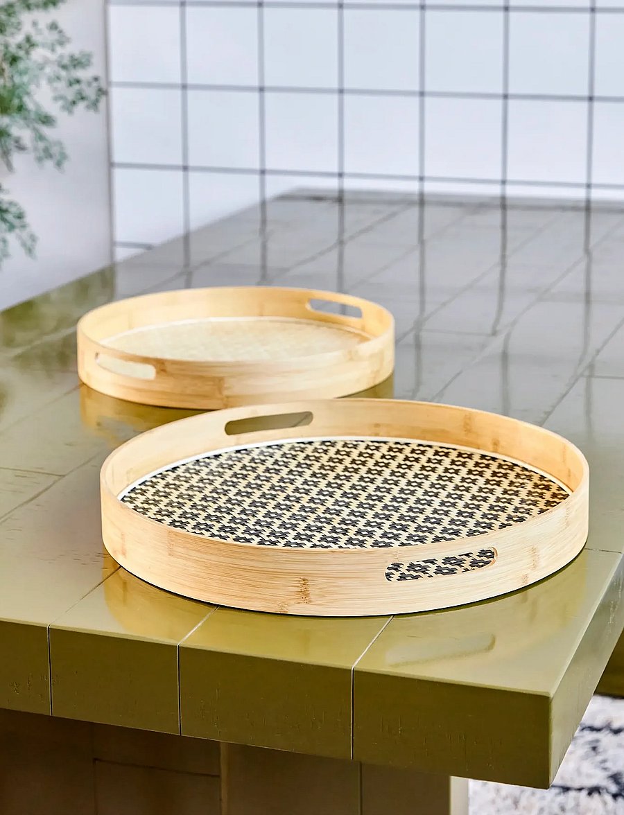 house doctor - Tray, HDTray, Black, Nature - kandikud - black, nature - 0