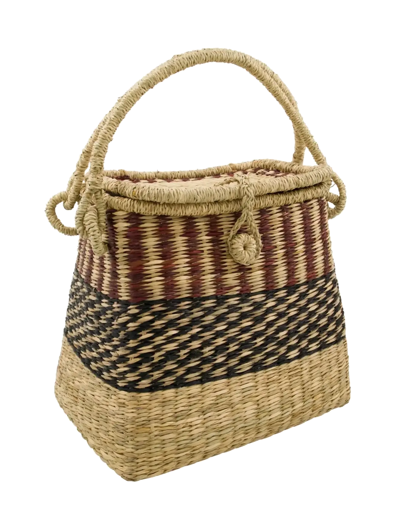 HOUSE DOCTOR Basket, Hdguide, Braun, Nature Patterned - 23X 34X 29CM - Unisex