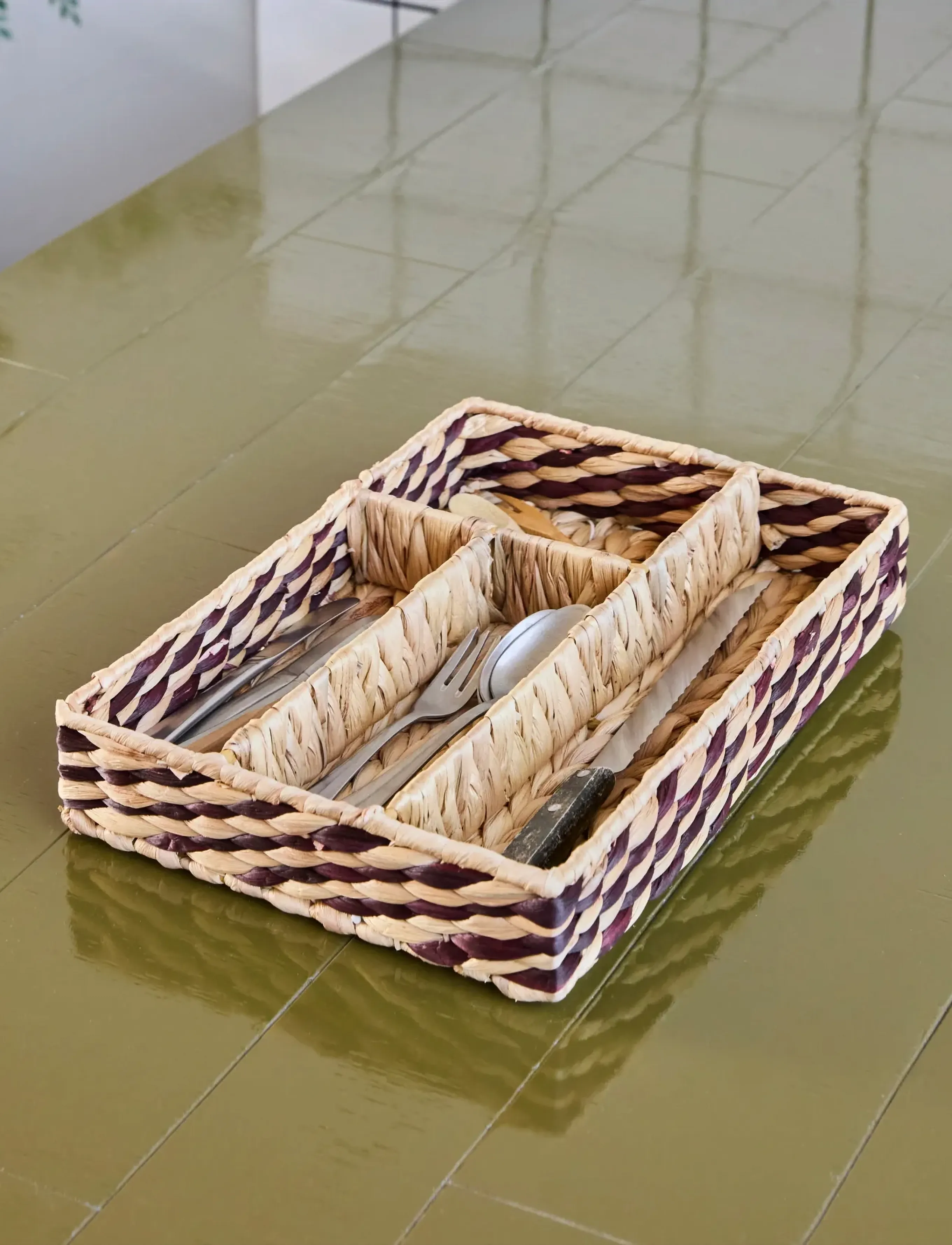 house doctor Organiser, Hdorgi, Brown, Nature, 35X 25X 6 cm, Office Storage, Burgunderrot - Organisers, Homeware