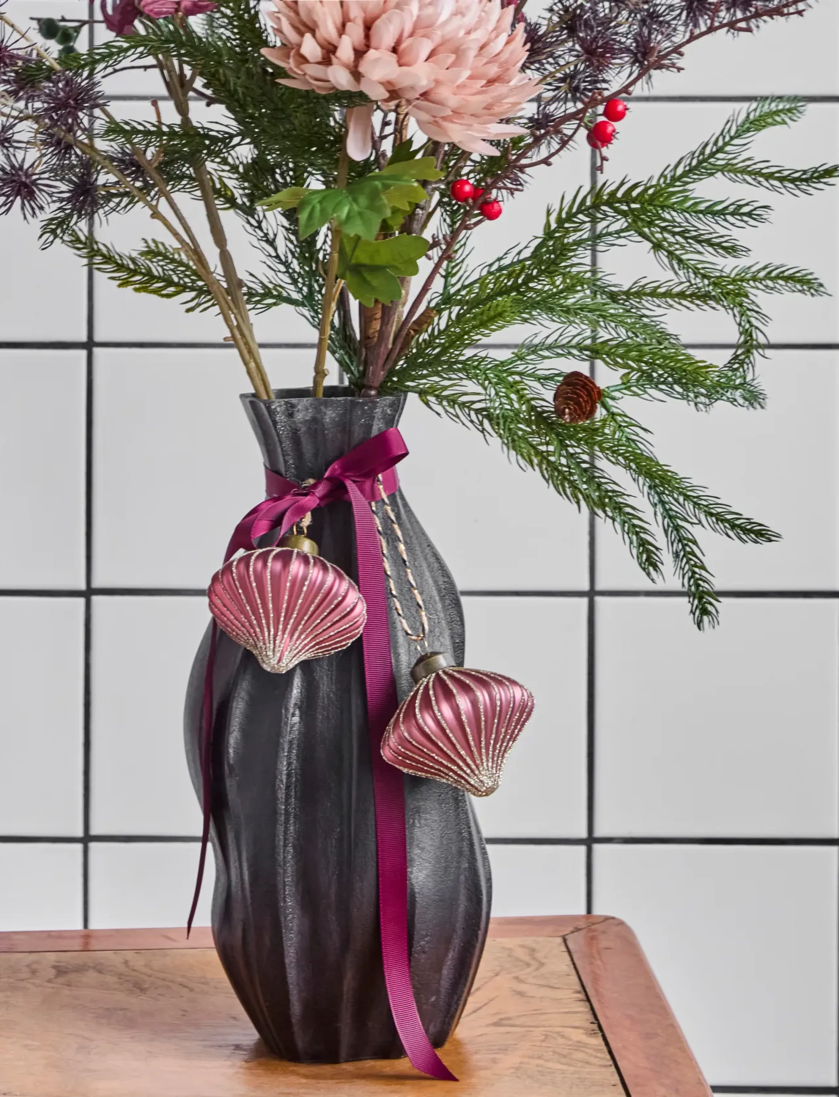 house doctor - Christmas ornament, HDSpin, Dusty r - julgranspynt - pink - 0