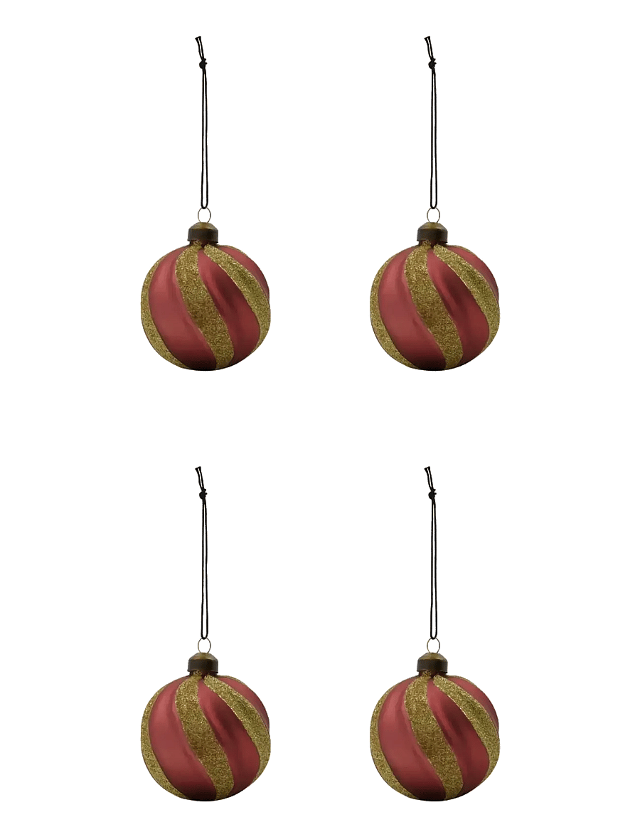 house doctor - Christmas ornament, HDSwirl, Dusty red - weihnachtskugeln - pink - 1
