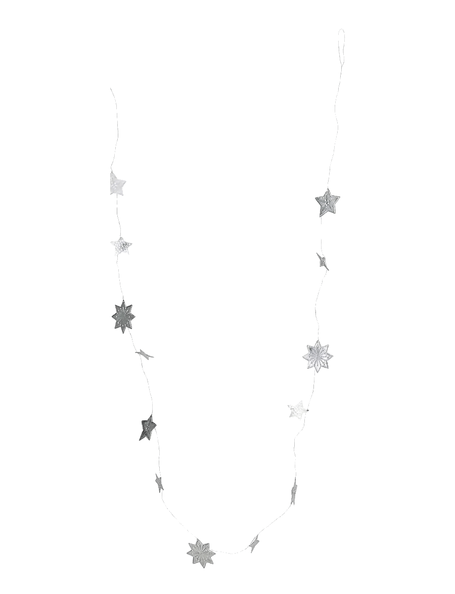 house doctor - Garland, HDStars, Silver finish - weihnachtskugeln - silver - 1