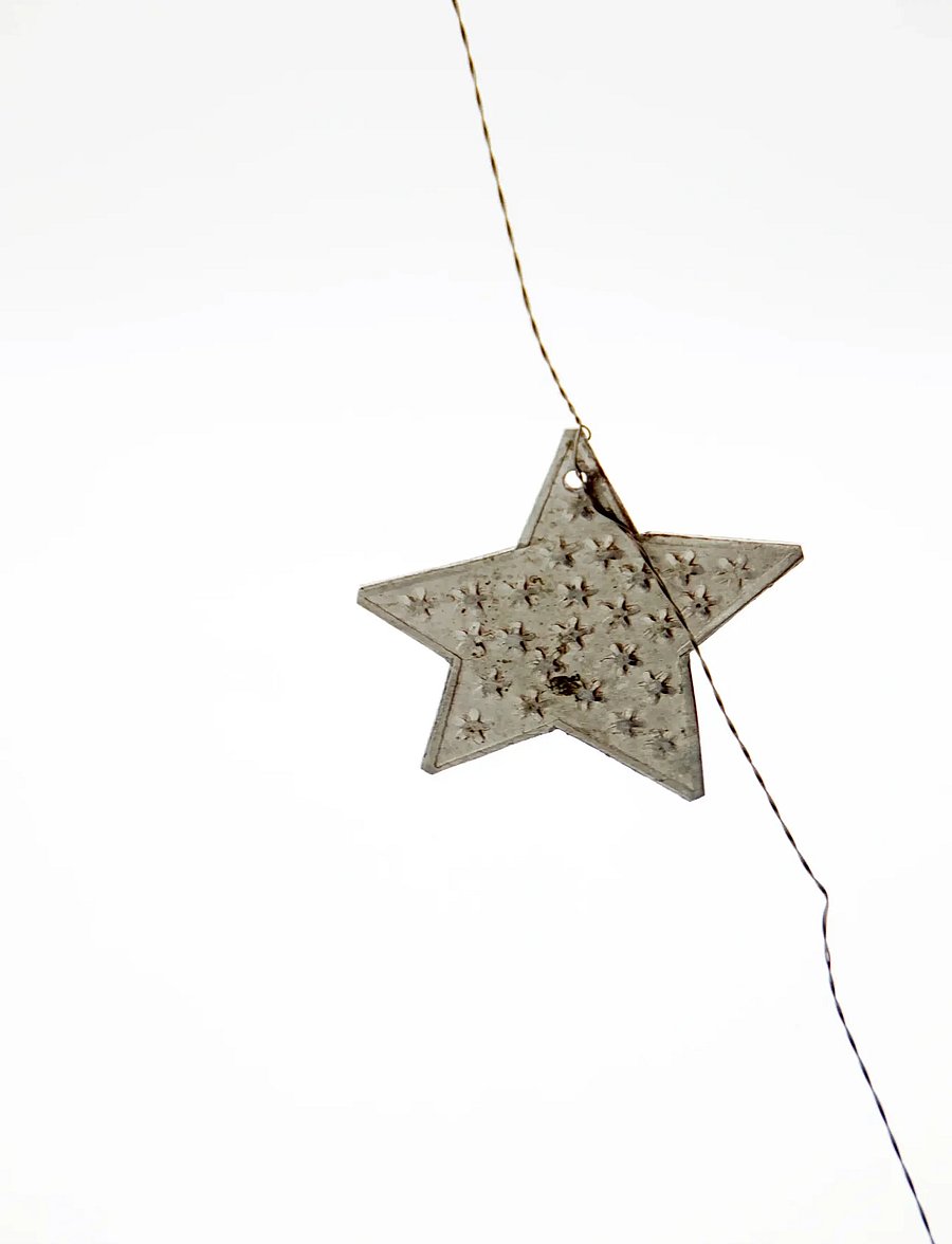 house doctor - Garland, HDStars, Silver finish - weihnachtskugeln - silver - 2
