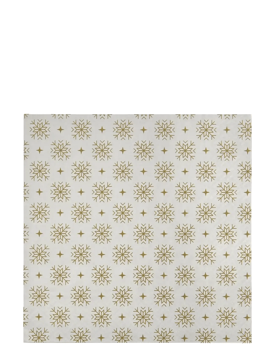 house doctor - Napkins, HDSnowflakes, White, Gold - stoffservietten - white - 0