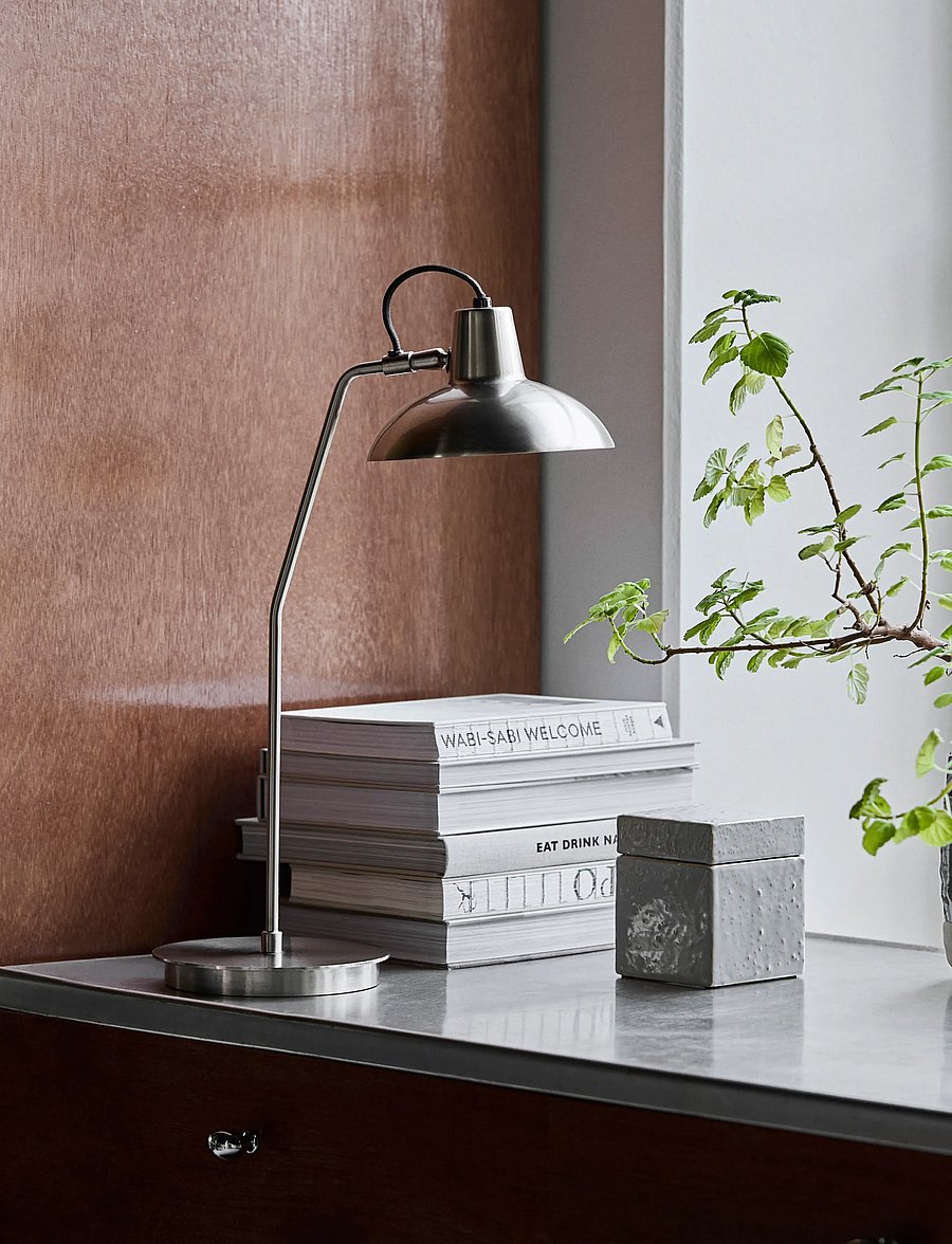 house doctor - Table lamp, HDDesk, Brushed silver - schreibtisch- & tischlampen - brushed silver finish - 0