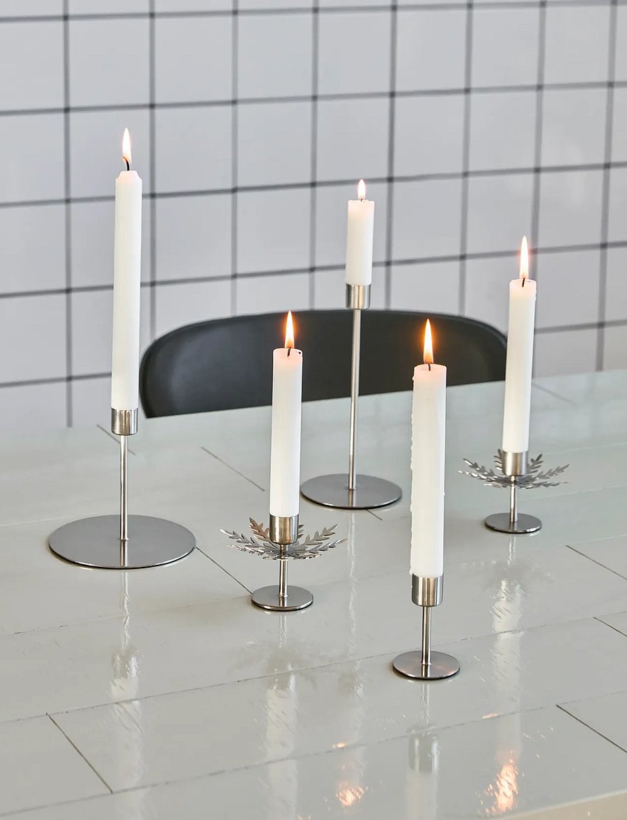 house doctor - Candle holder, HDSnowflake, Silver - kerzenständer - silver - 0