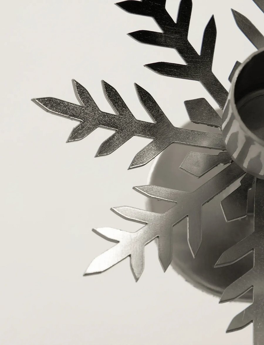 house doctor - Candle holder, HDSnowflake, Silver - kerzenständer - silver - 2