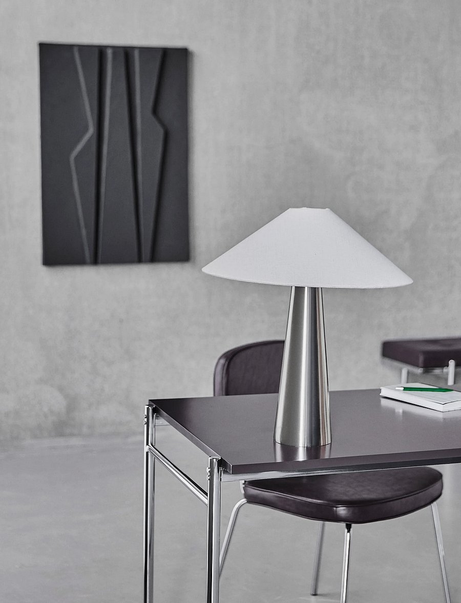 house doctor - Table lamp, HDSoffi, Brushed silver - schreibtisch- & tischlampen - brushed silver, off-white - 0