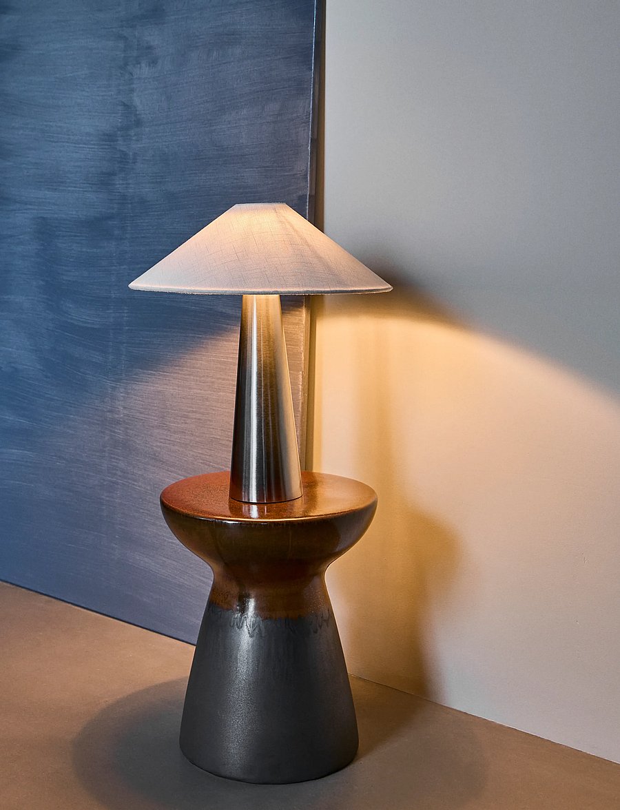 house doctor - Table lamp, HDSoffi, Brushed silver - schreibtisch- & tischlampen - brushed silver, off-white - 2
