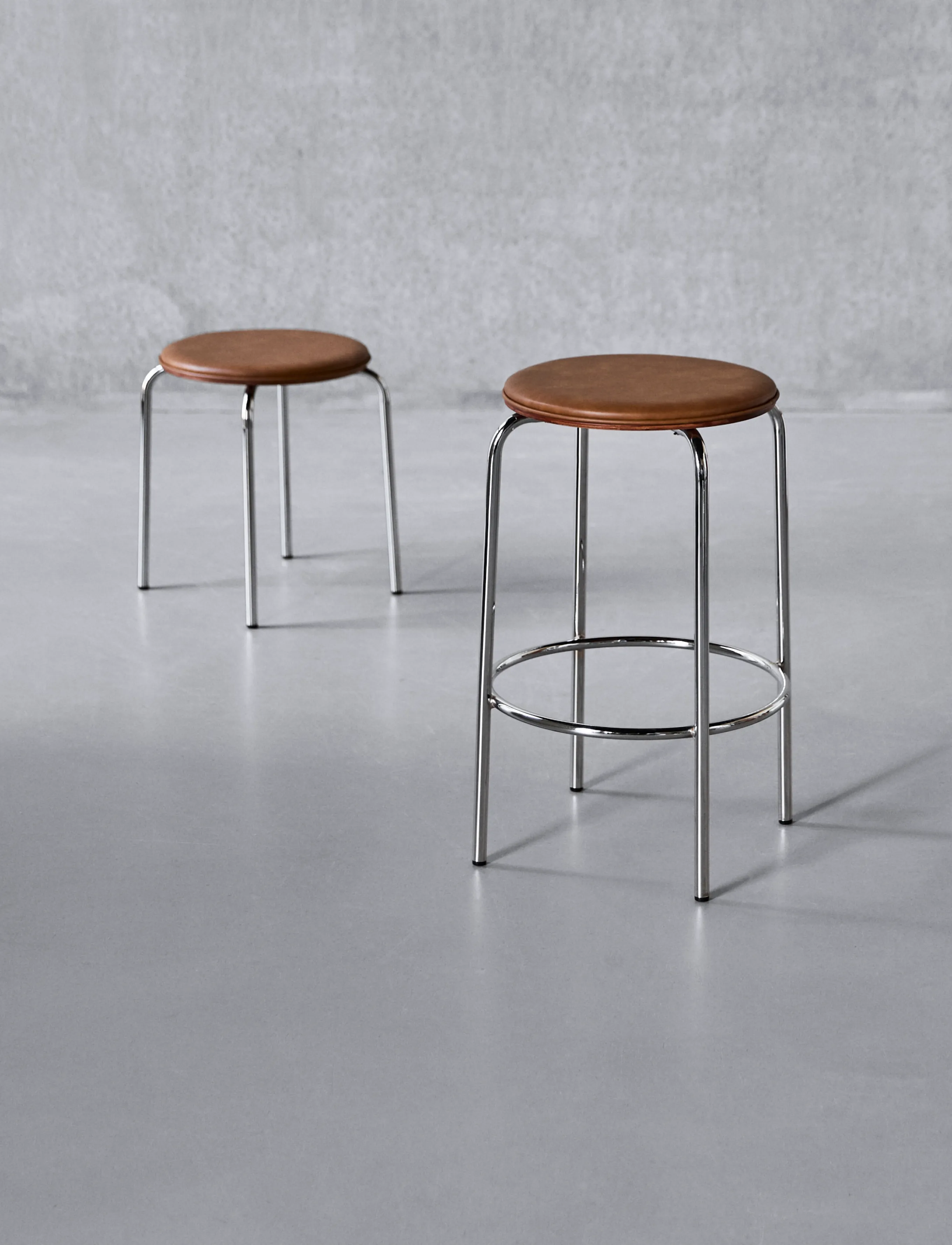house doctor - Bar Stool, HDComma, Cognac, Chrome - barstole - cognac - 2
