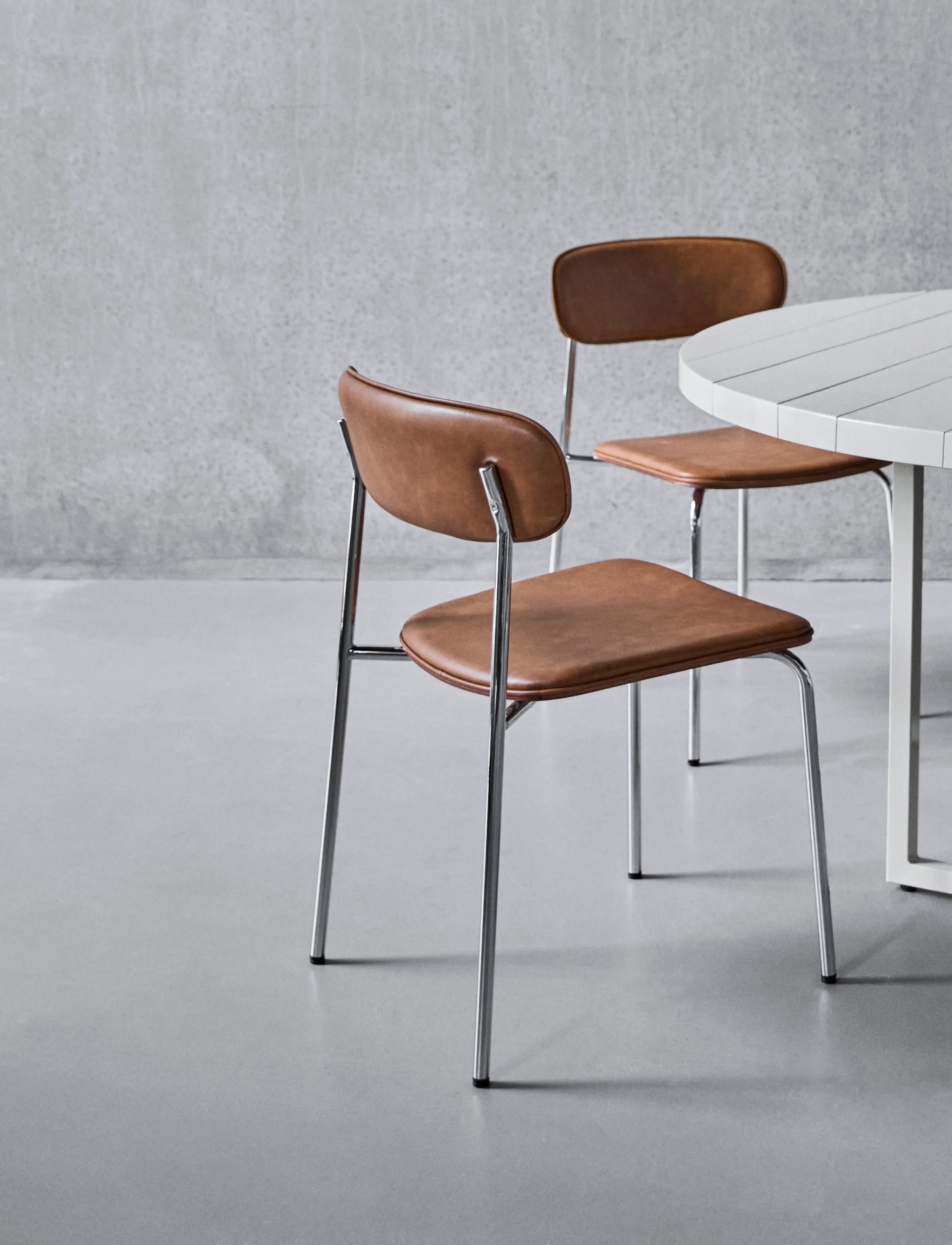 house doctor - Chair, HDPova, Cognac, Chrome - cognac - 3