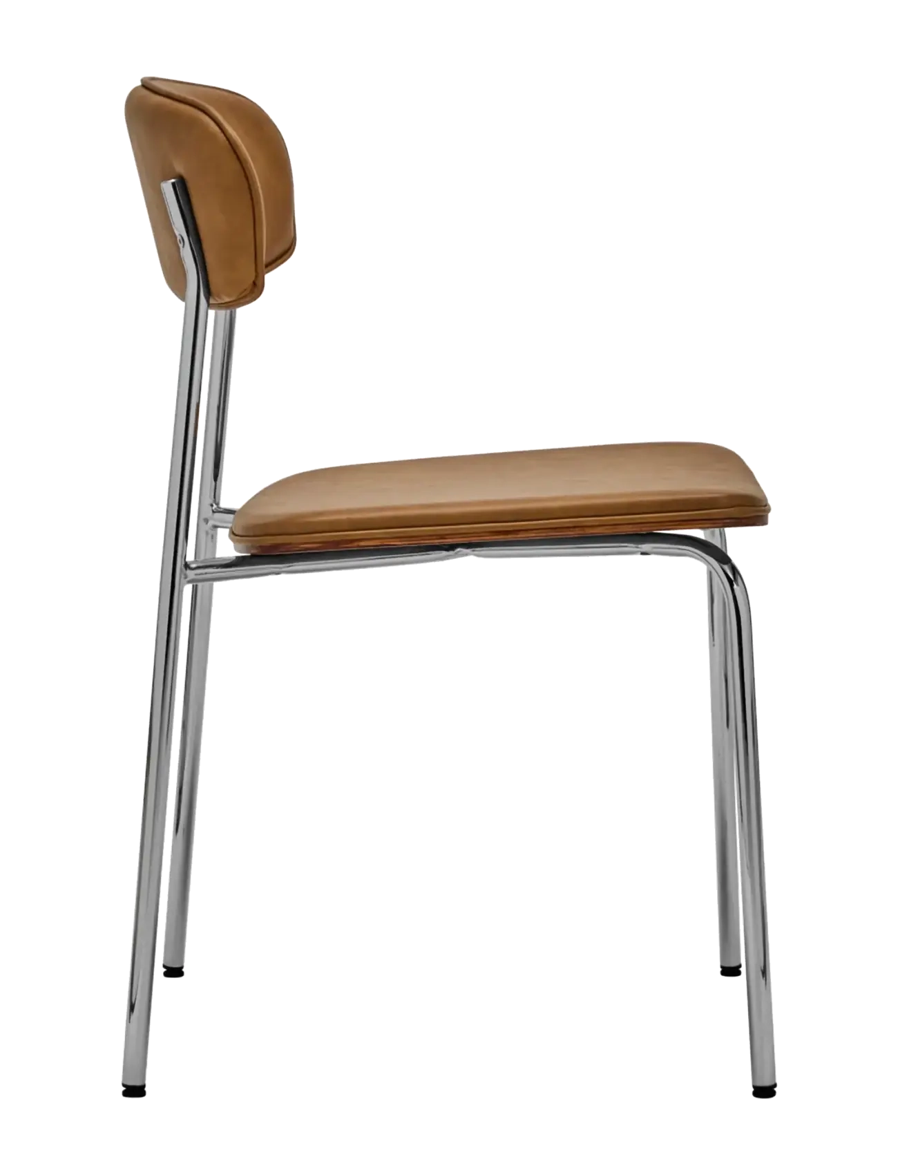 house doctor - Chair, HDPova, Cognac, Chrome - cognac - 1