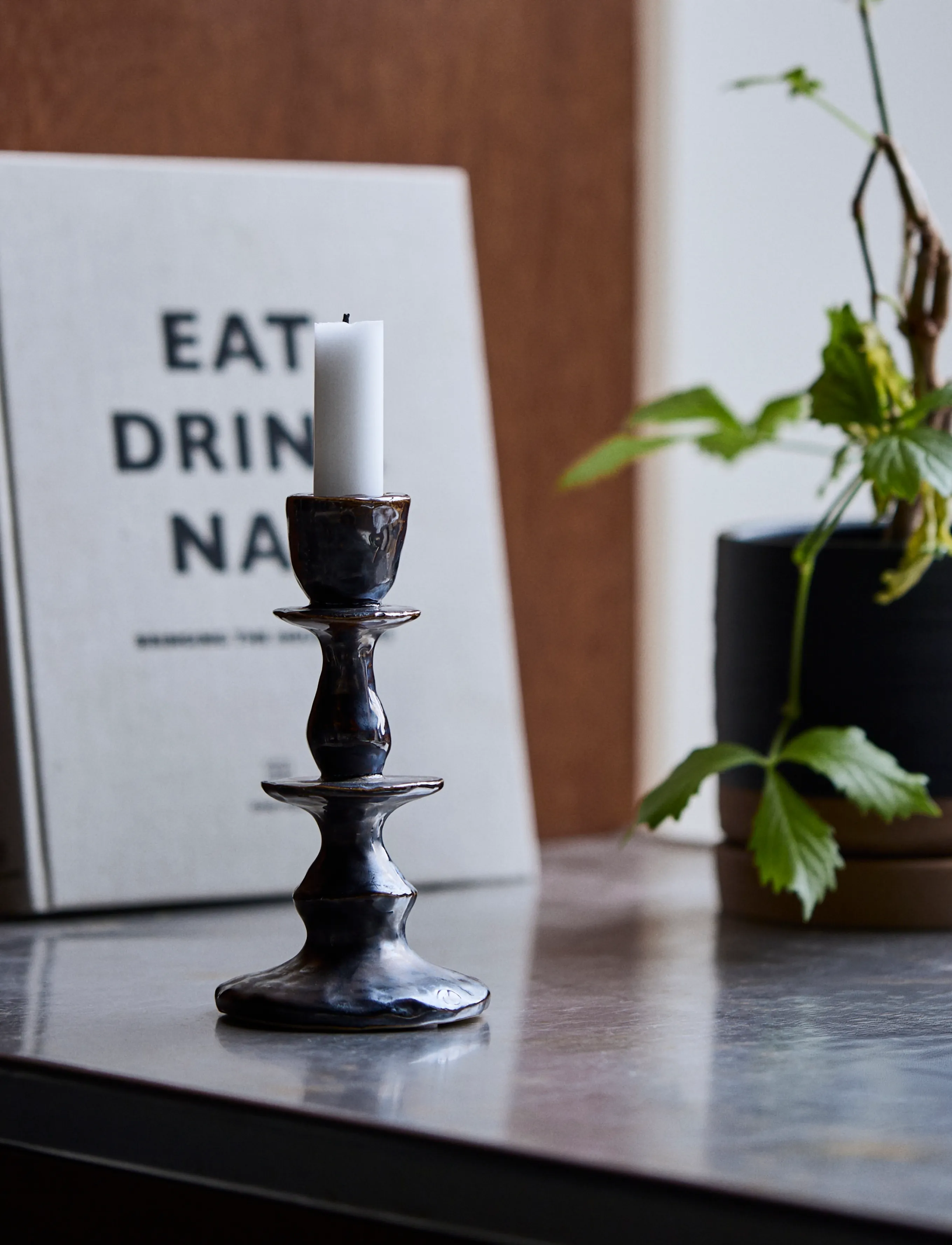 house doctor - Candle holder, HDLucca, Black - lysestager - black - 0