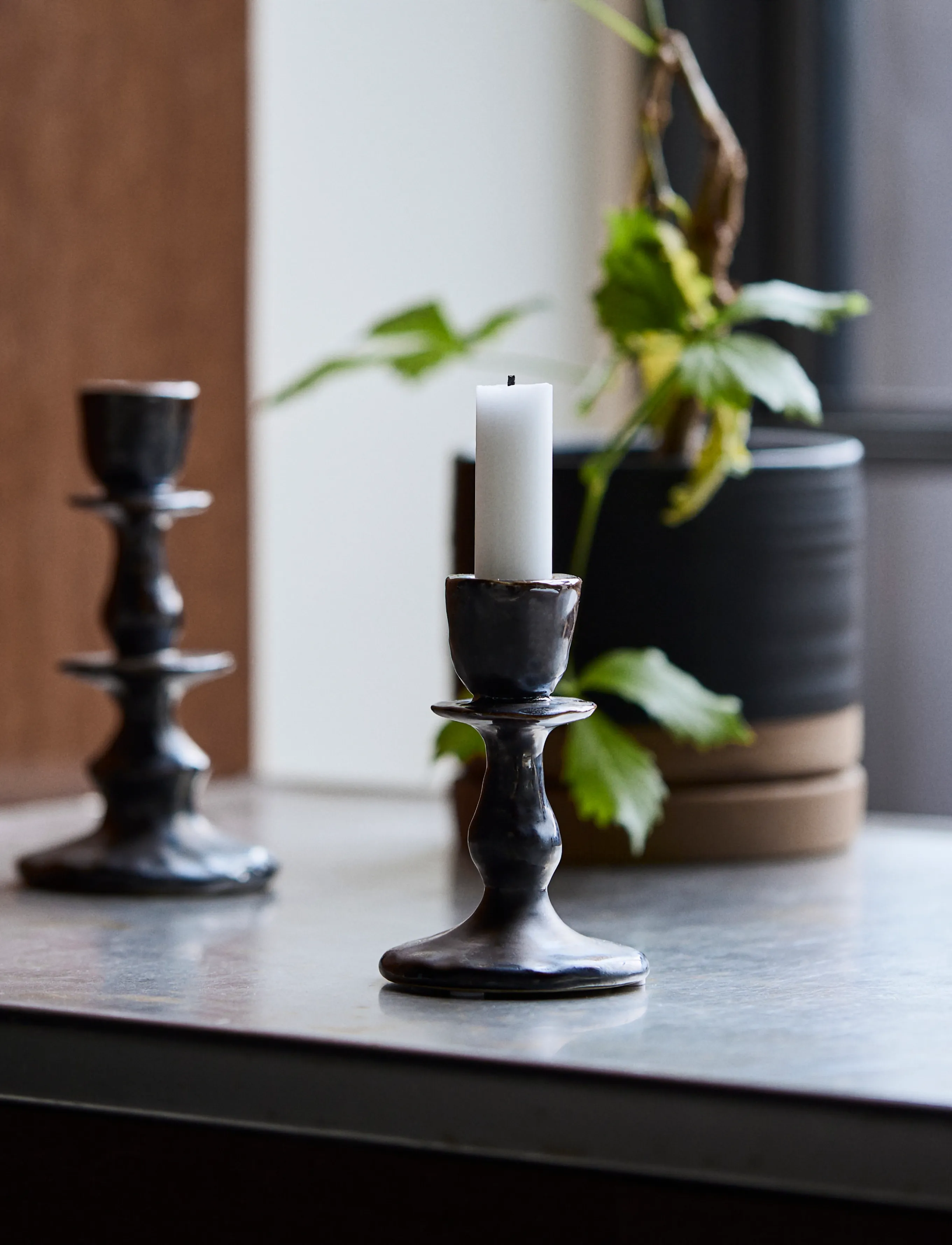 house doctor - Candle holder, HDLucca, Black - lysestager - black - 0
