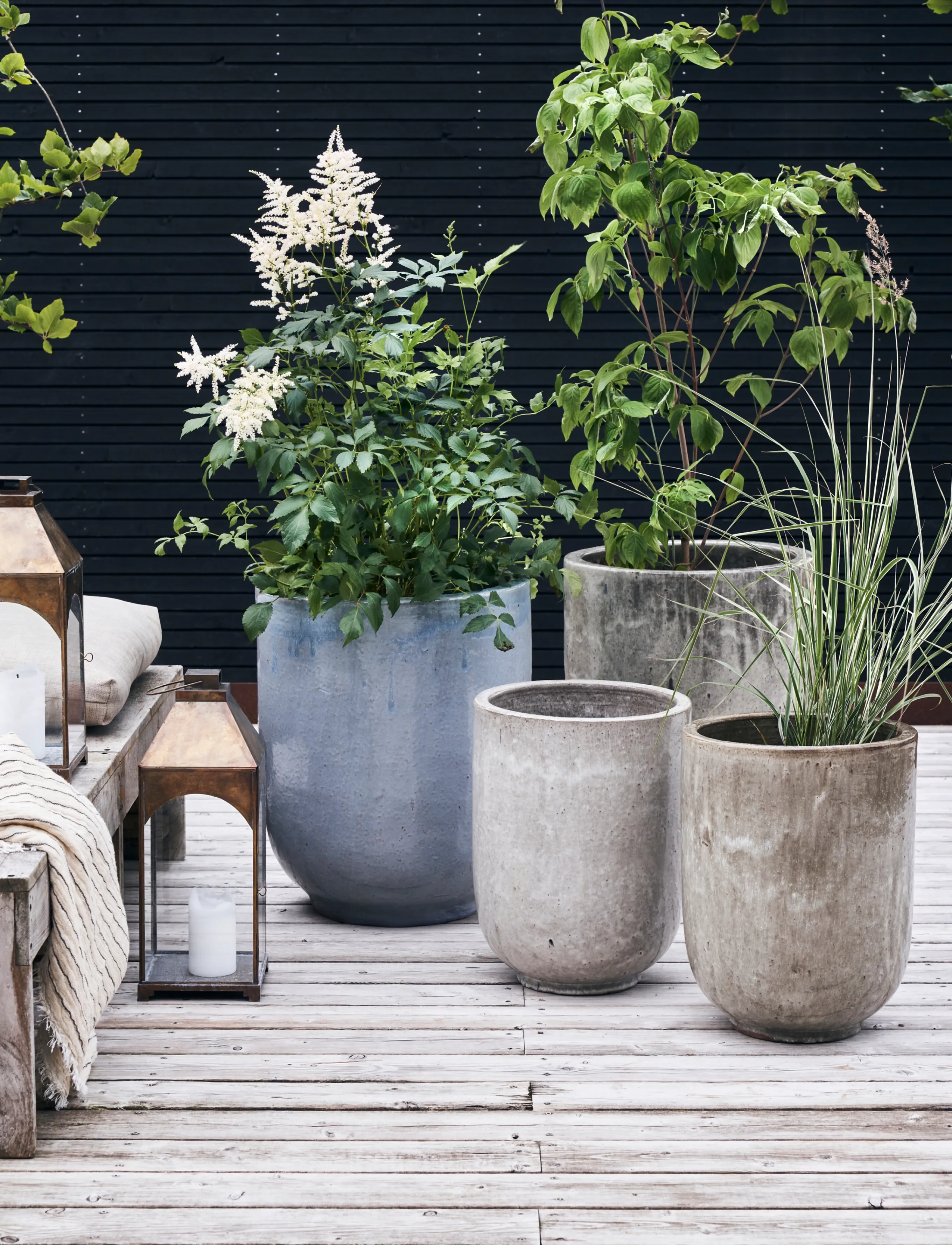 house doctor Planter, Hdpho, Grey, Blue, S:H:45 cm.XL:35 cm.M:H:55, Grey, Dekoration > Blomsterpotter, Unisex