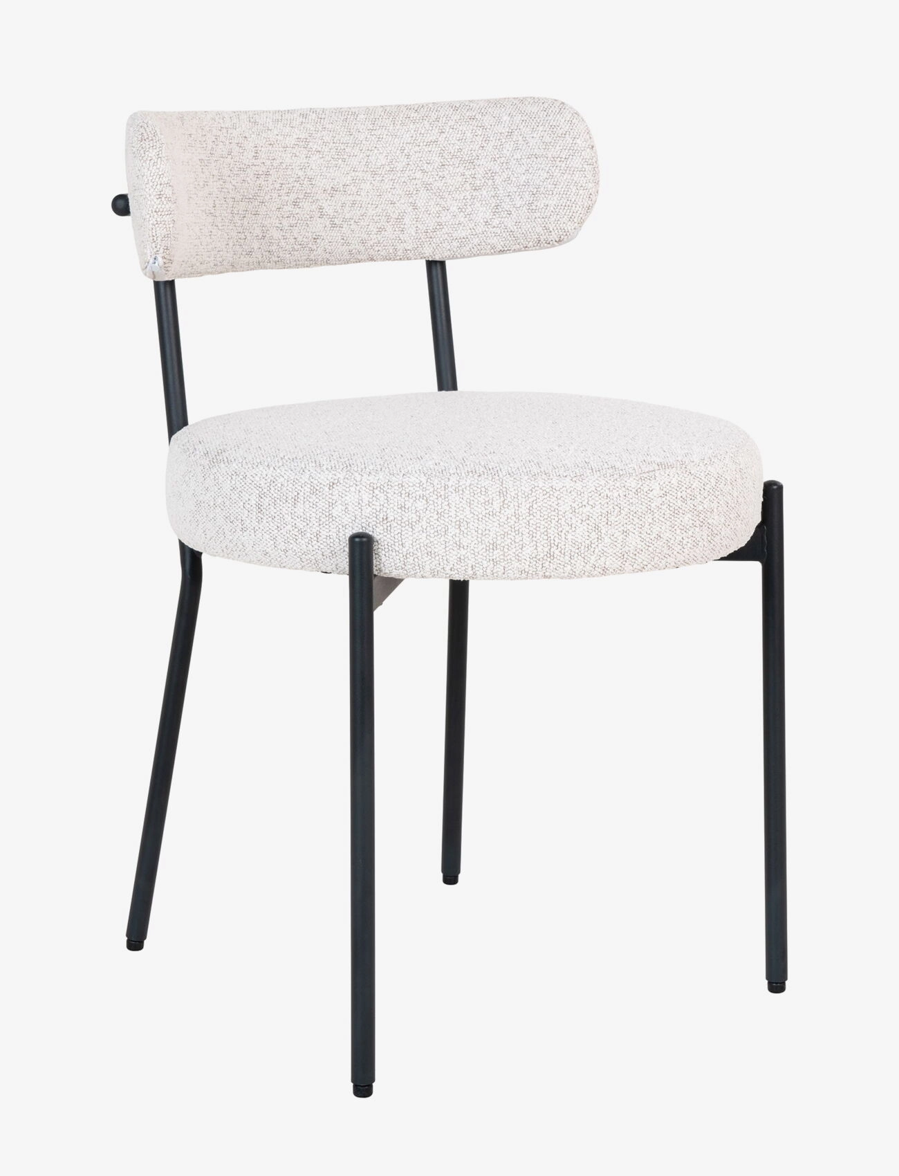 House Nordic Tiri Dining Chair, White Bouclé With Black Legs, One Size, Chairs & Stools, Weiß - Chairs, Homeware