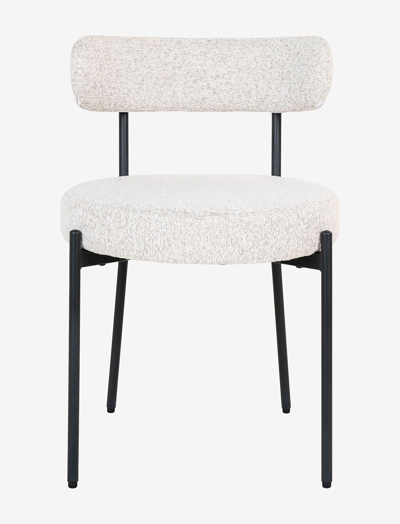 House Nordic - Tiri - Dining chair, white bouclé with black legs - kėdės - white - 1