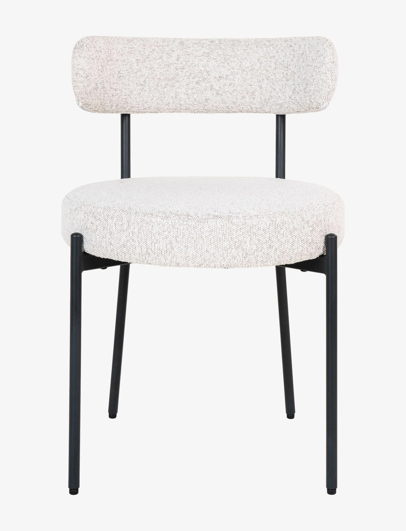 House Nordic - Tiri - Dining chair, white bouclé with black legs - stühle - white - 1