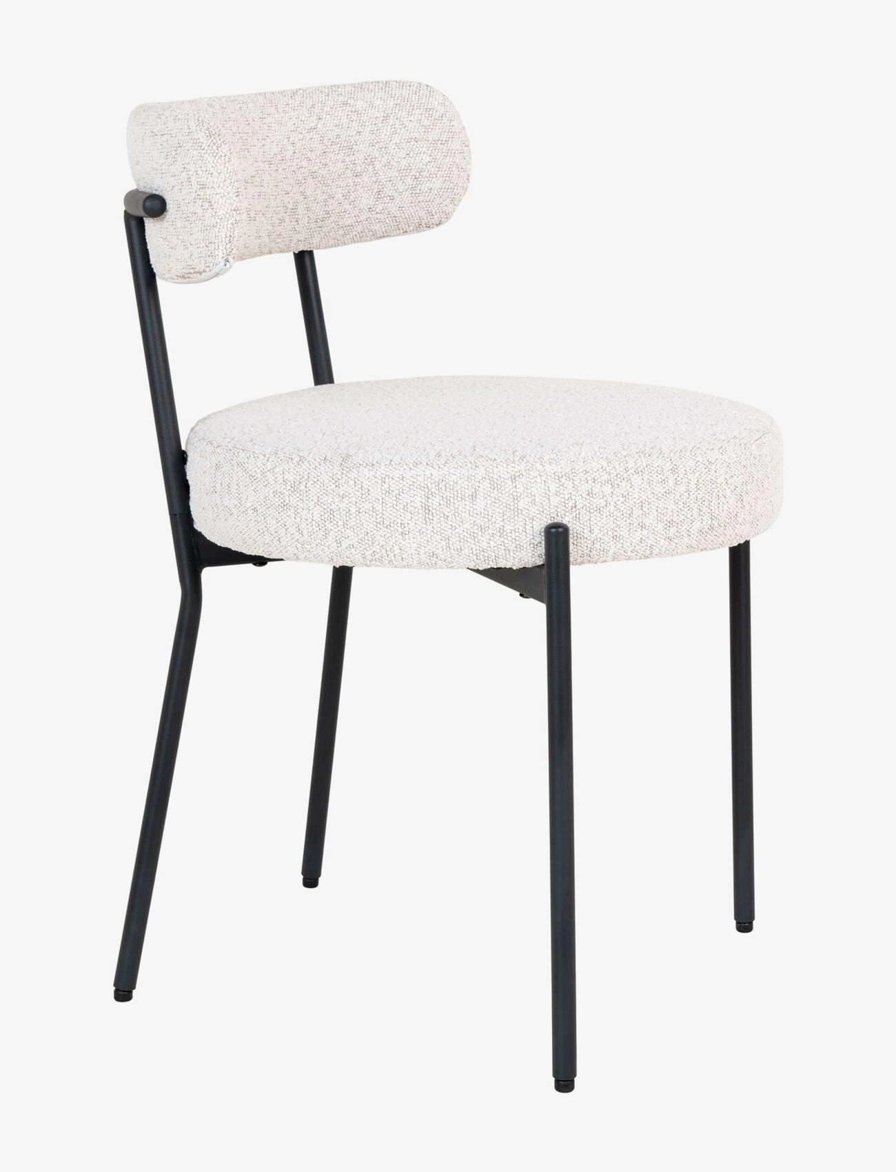 House Nordic - Tiri - Dining chair, white bouclé with black legs - stühle - white - 2