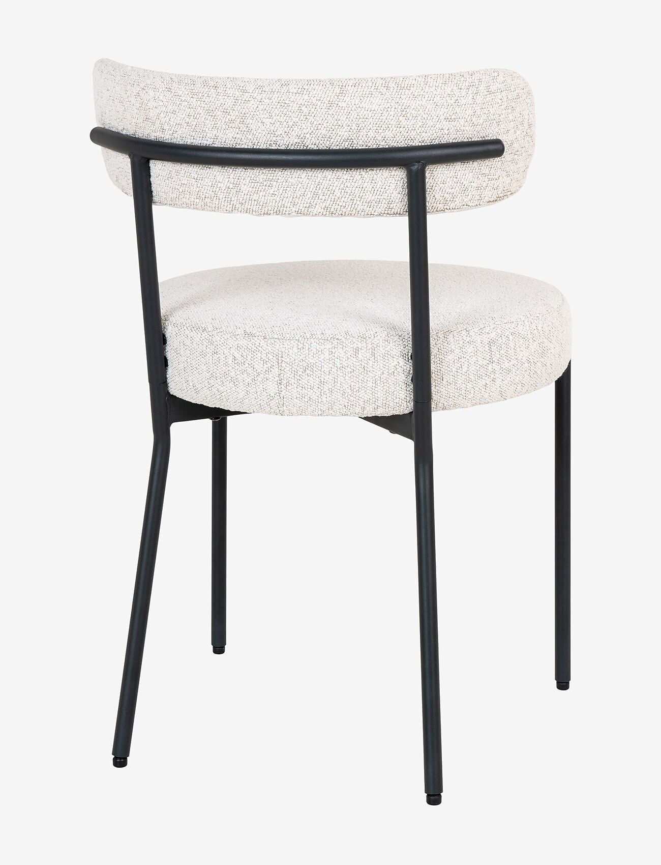 House Nordic - Tiri - Dining chair, white bouclé with black legs - kėdės - white - 3